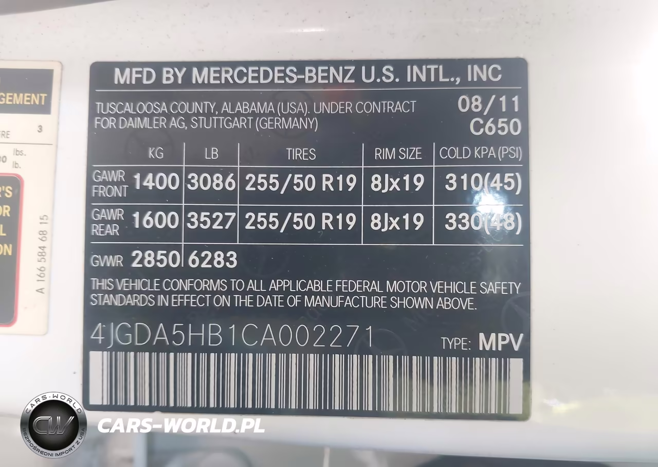 2012 Mercedes-Benz Ml 350 4Matic VIN:4JGDA5HB1CA002271 - 9
