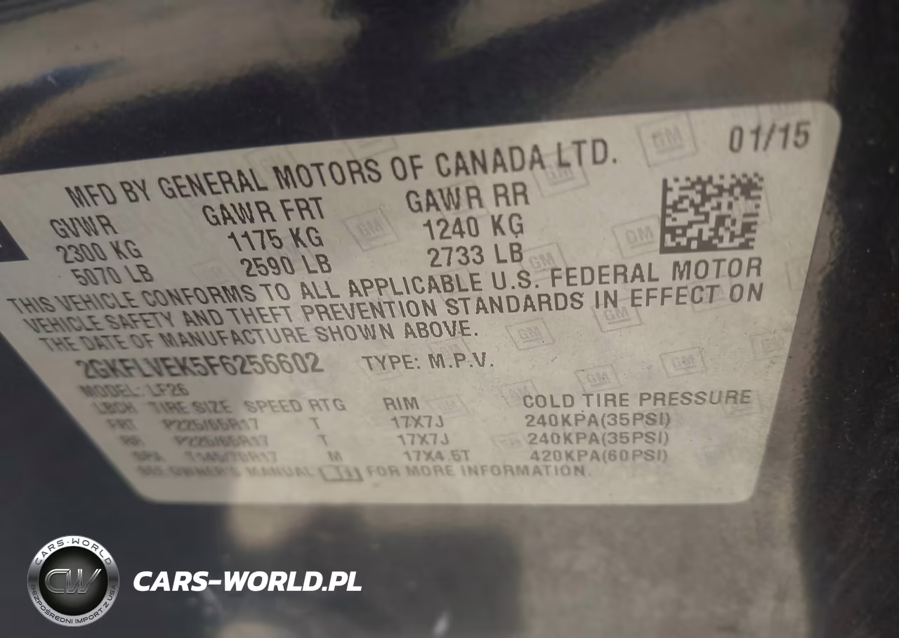 2015 GMC Terrain Sle-1 VIN:2GKFLVEK5F6256602 - 9