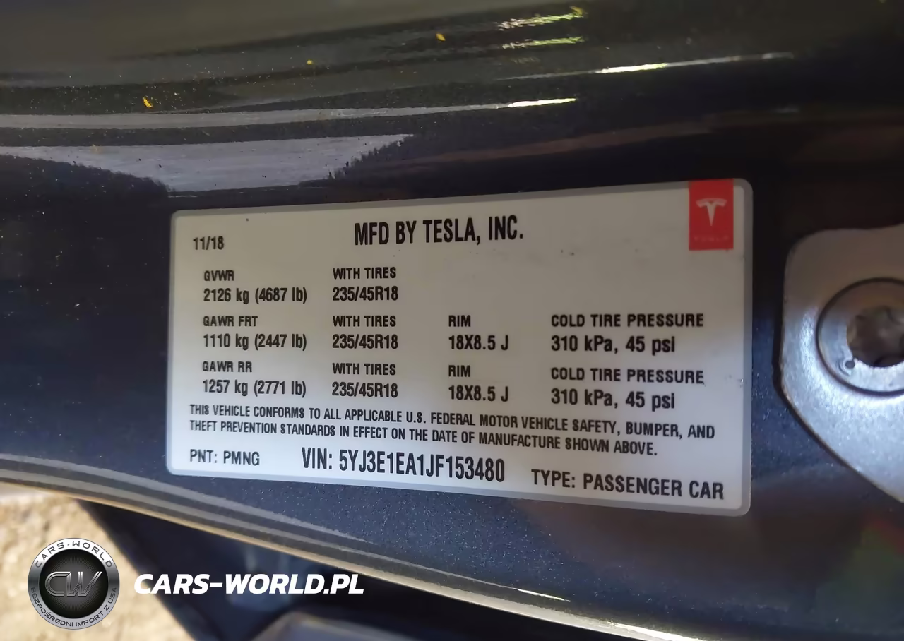 2018 Tesla Model 3 Long Range-Mid Range VIN:5YJ3E1EA1JF153480 - 9