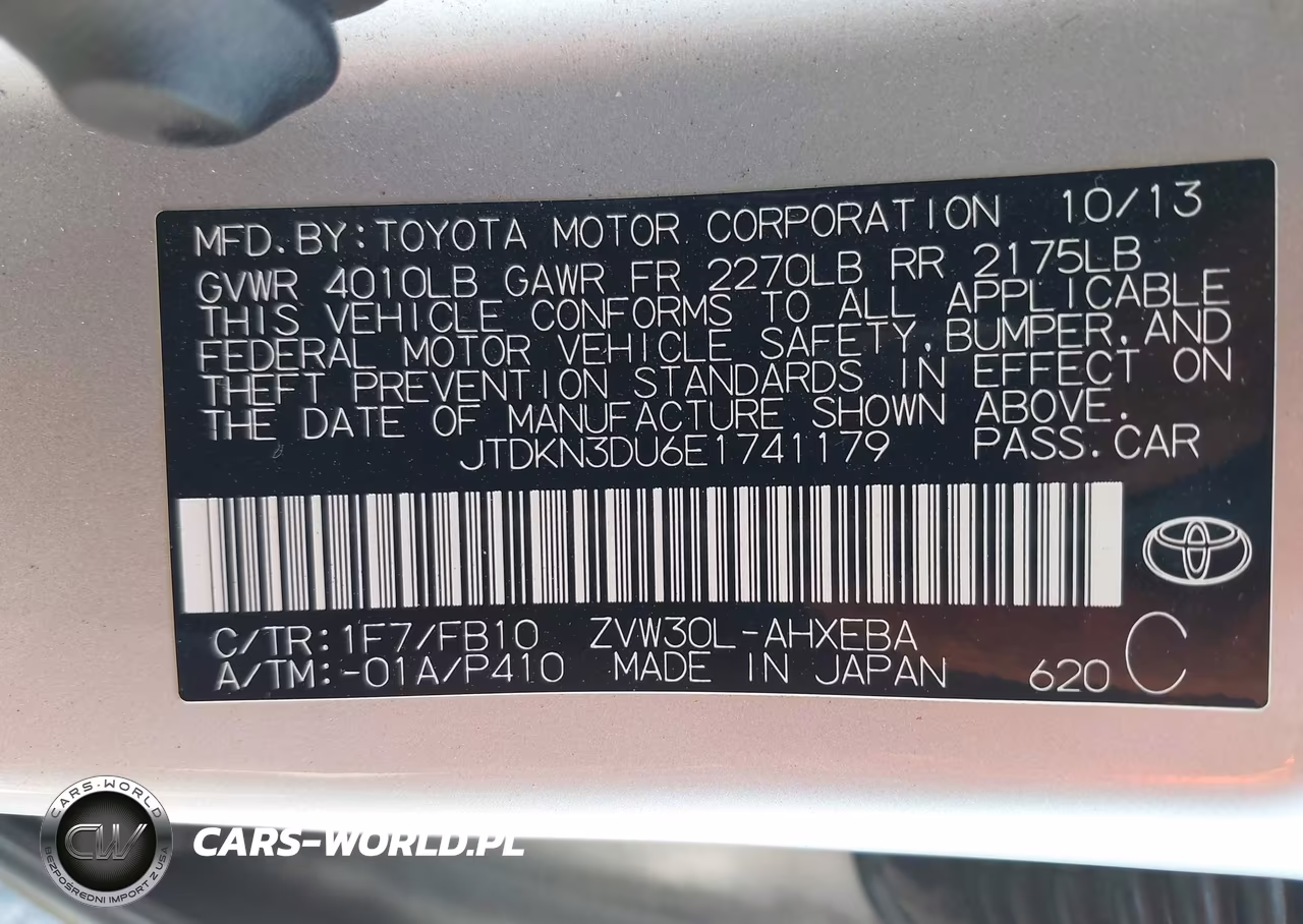 2014 Toyota Prius Two VIN:JTDKN3DU6E1741179 - 9