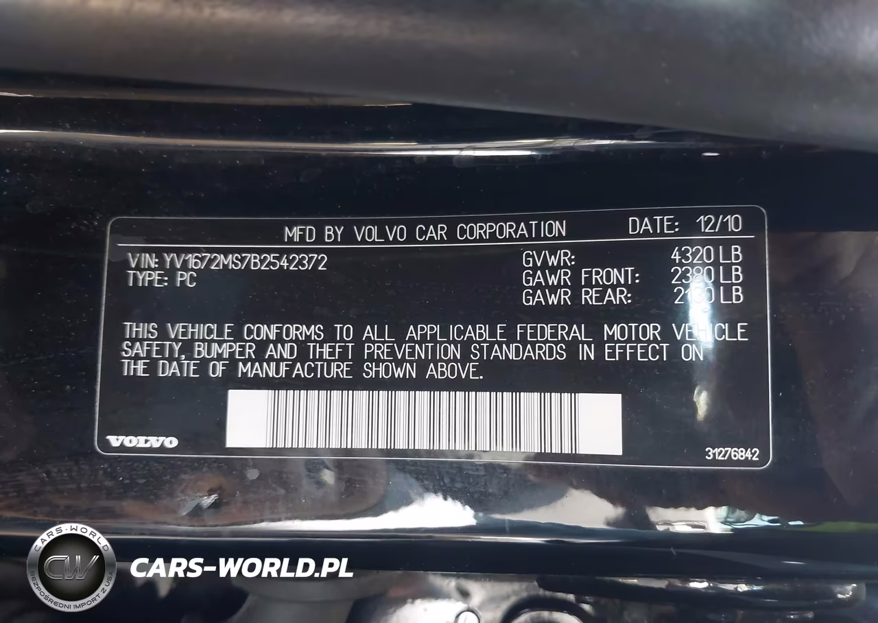 2011 Volvo S40 T5 (Retail Only) VIN:YV1672MS7B2542372 - 9