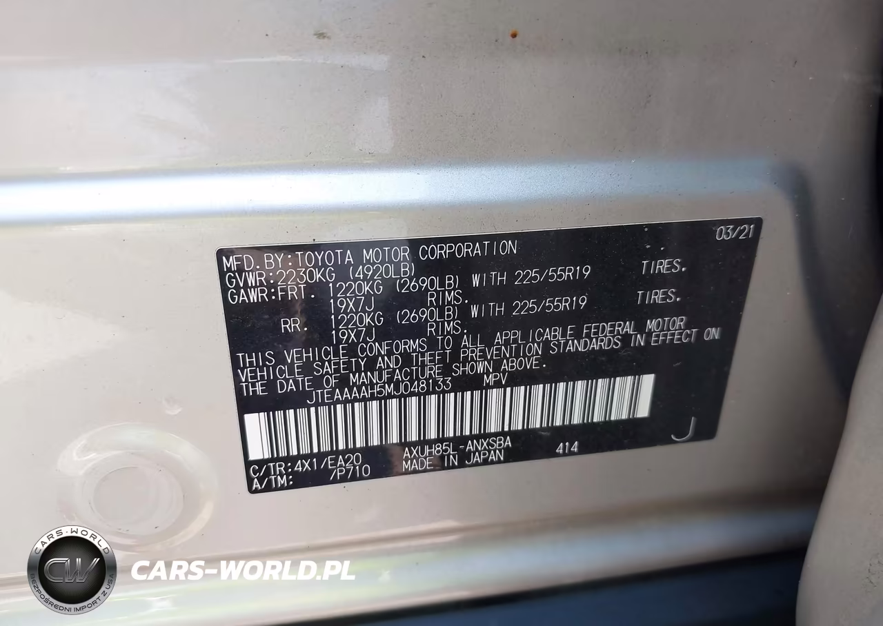2021 Toyota Venza Limited VIN:JTEAAAAH5MJ048133 - 9