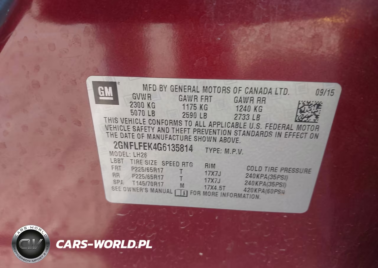 2016 Chevrolet Equinox Lt VIN:2GNFLFEK4G6135814 - 9