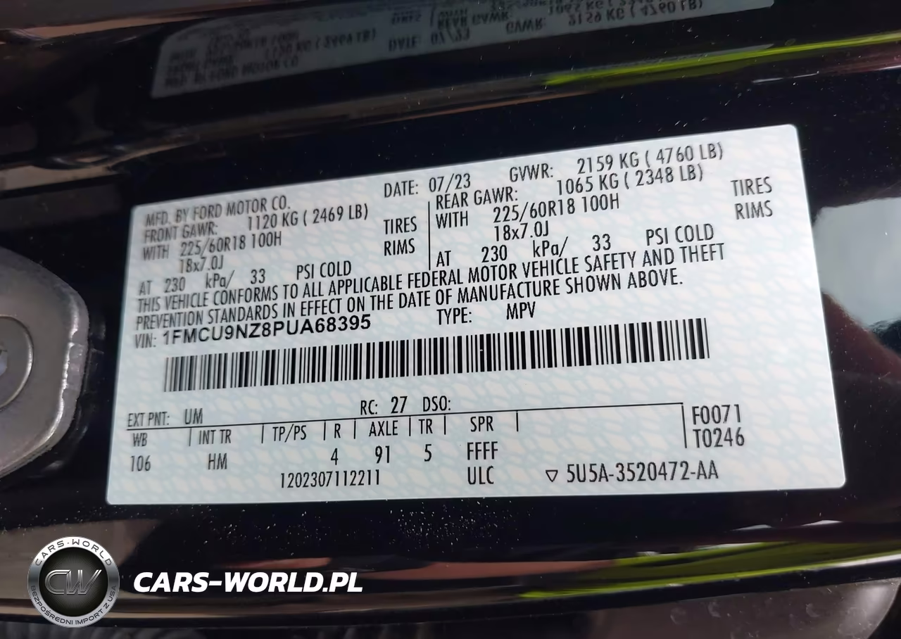 2023 Ford Escape St-Line Select VIN:1FMCU9NZ8PUA68395 - 9