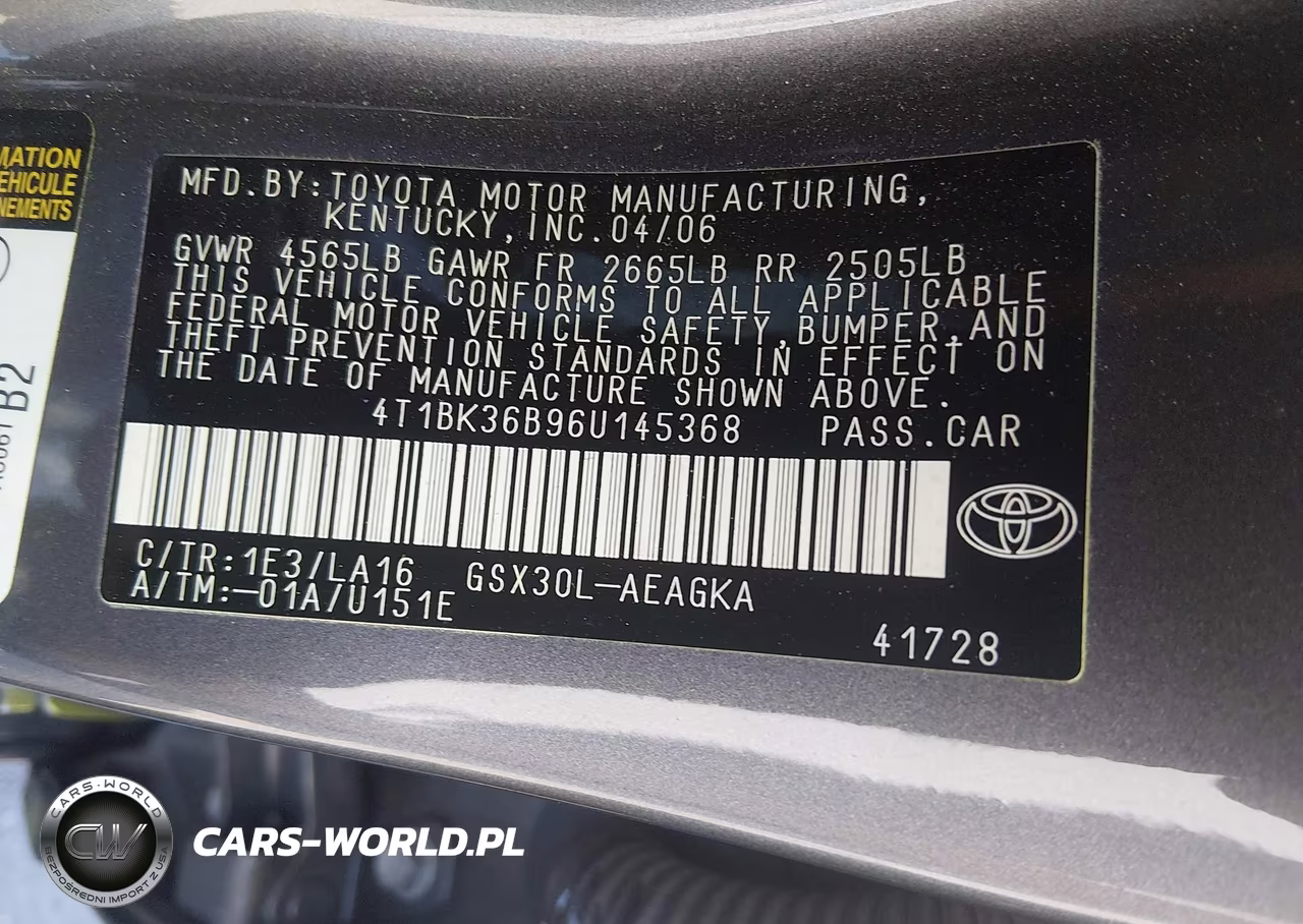 2006 Toyota Avalon Xls VIN:4T1BK36B96U145368 - 9