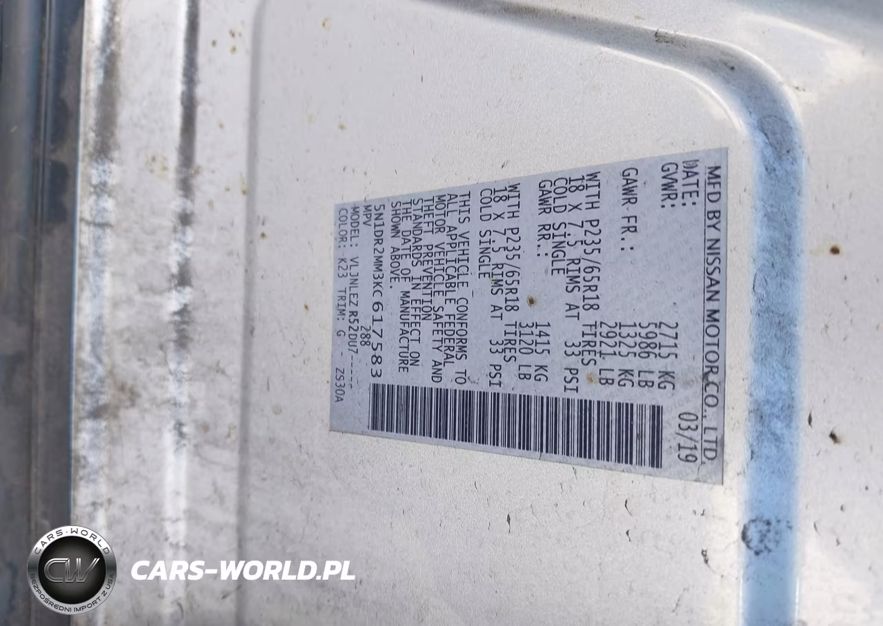 2019 Nissan Pathfinder Sv VIN:5N1DR2MM3KC617583 - 9