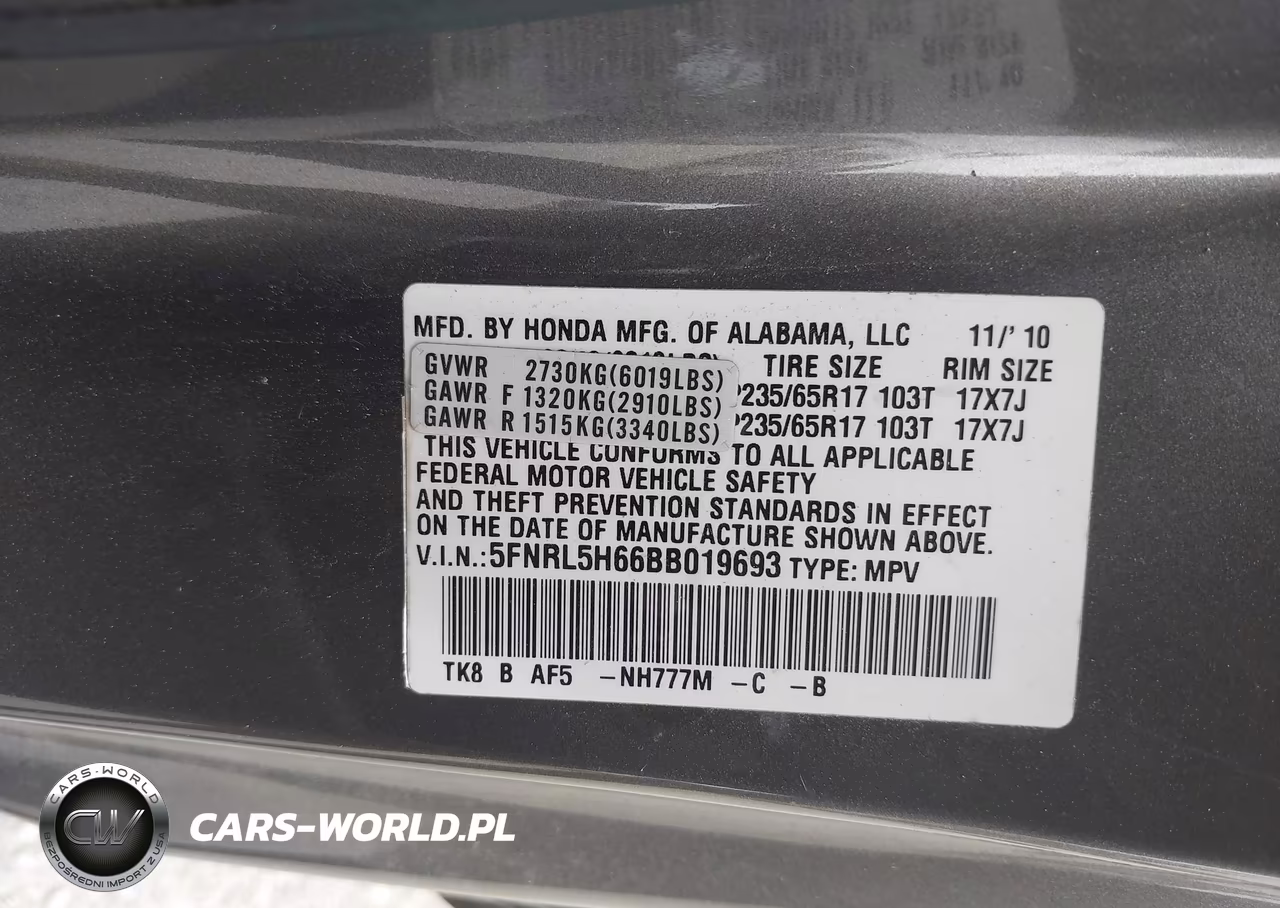 2011 Honda Odyssey Ex-L VIN:5FNRL5H66BB019693 - 9