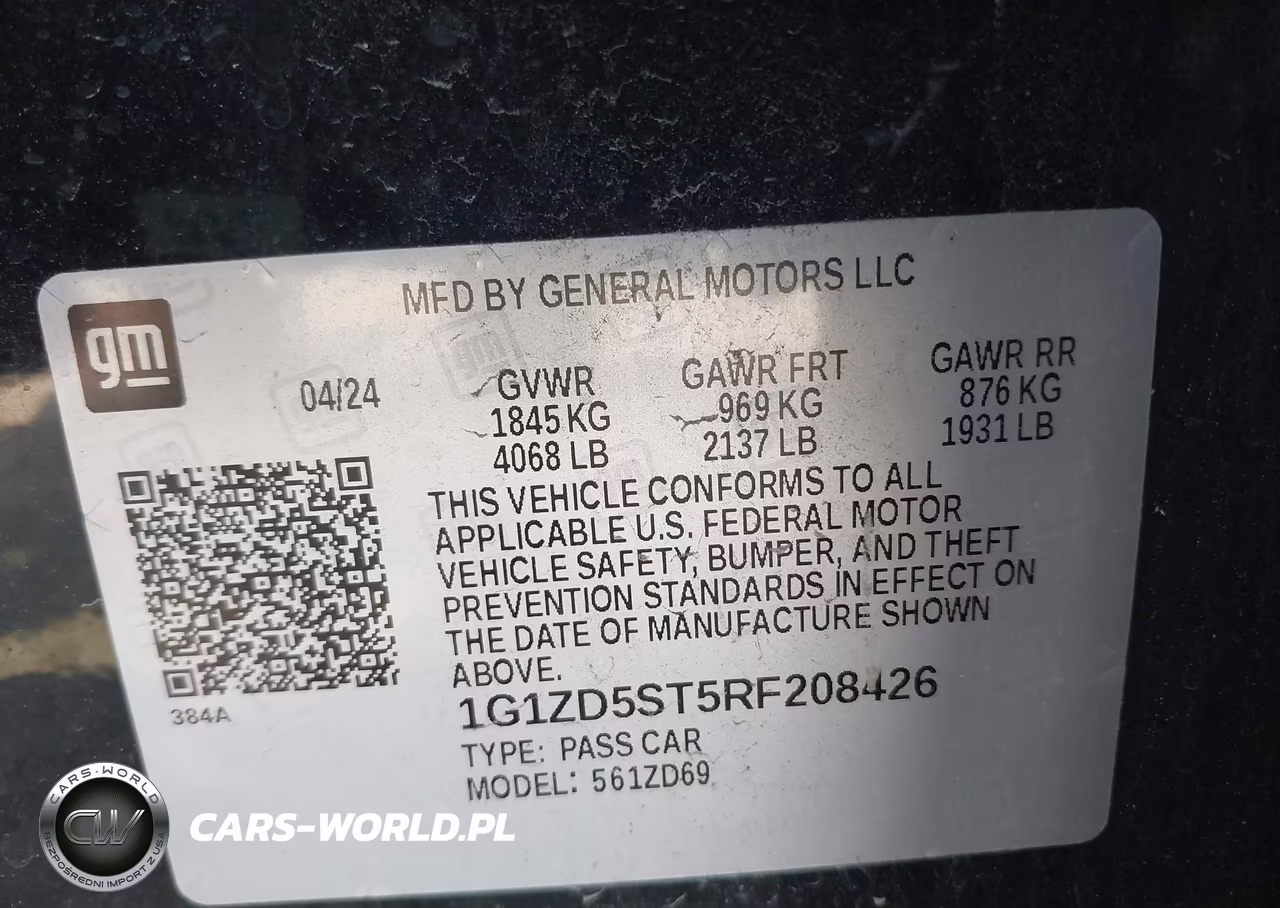 2024 Chevrolet Malibu Fwd 1Lt VIN:1G1ZD5ST5RF208426 - 9