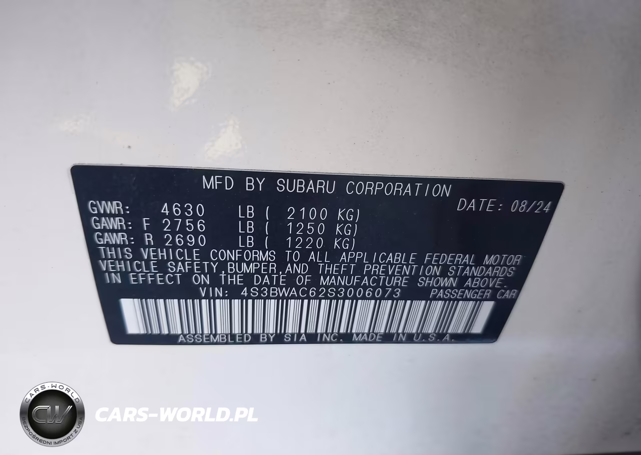 2025 Subaru Legacy Premium VIN:4S3BWAC62S3006073 - 9