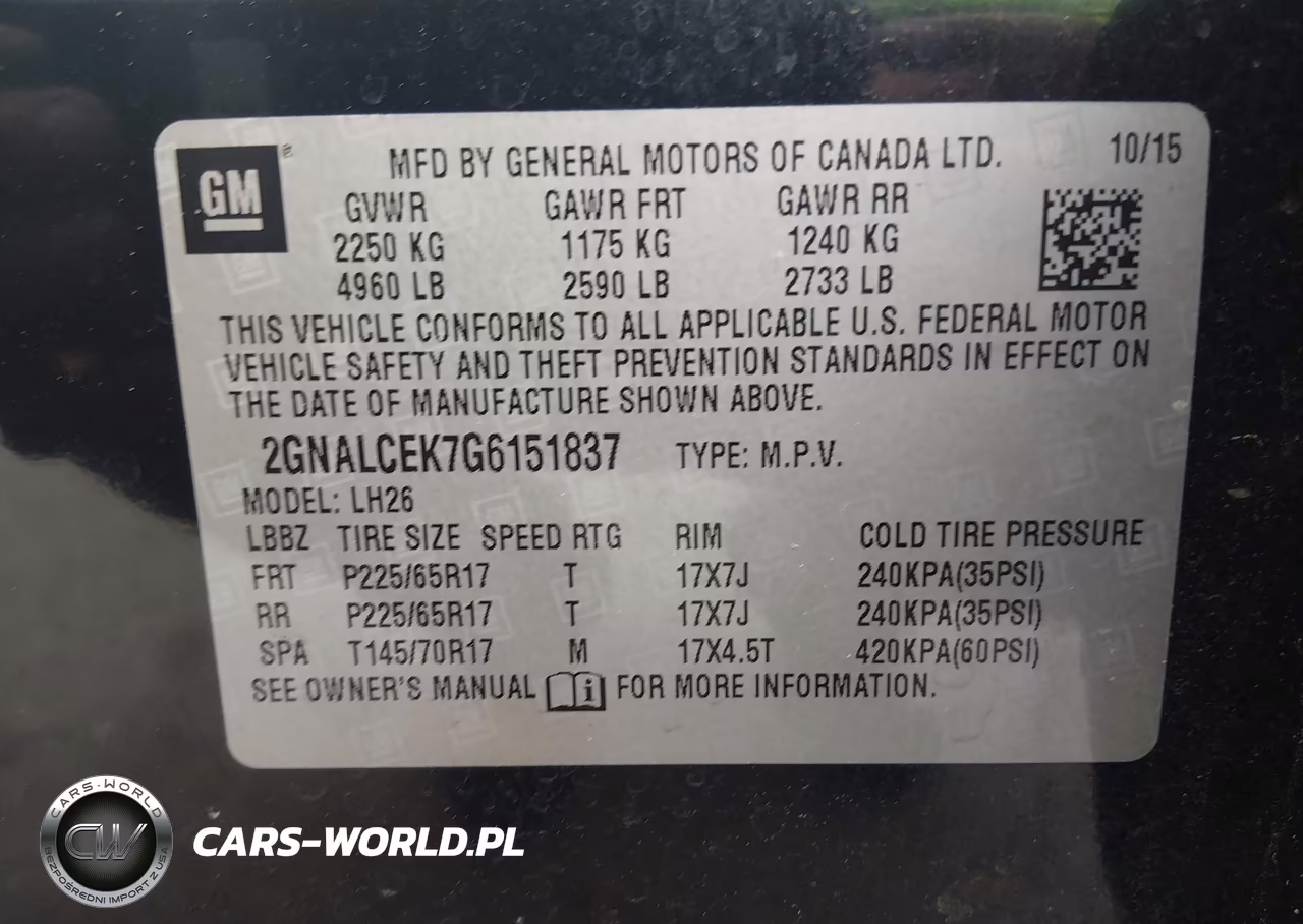 2016 Chevrolet Equinox Lt VIN:2GNALCEK7G6151837 - 9