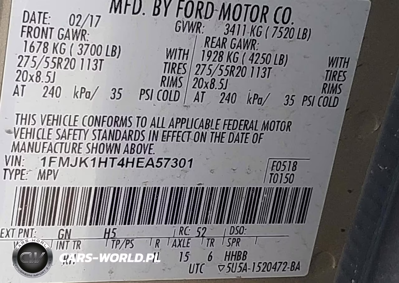 2017 Ford Expedition El King Ranch VIN:1FMJK1HT4HEA57301 - 9