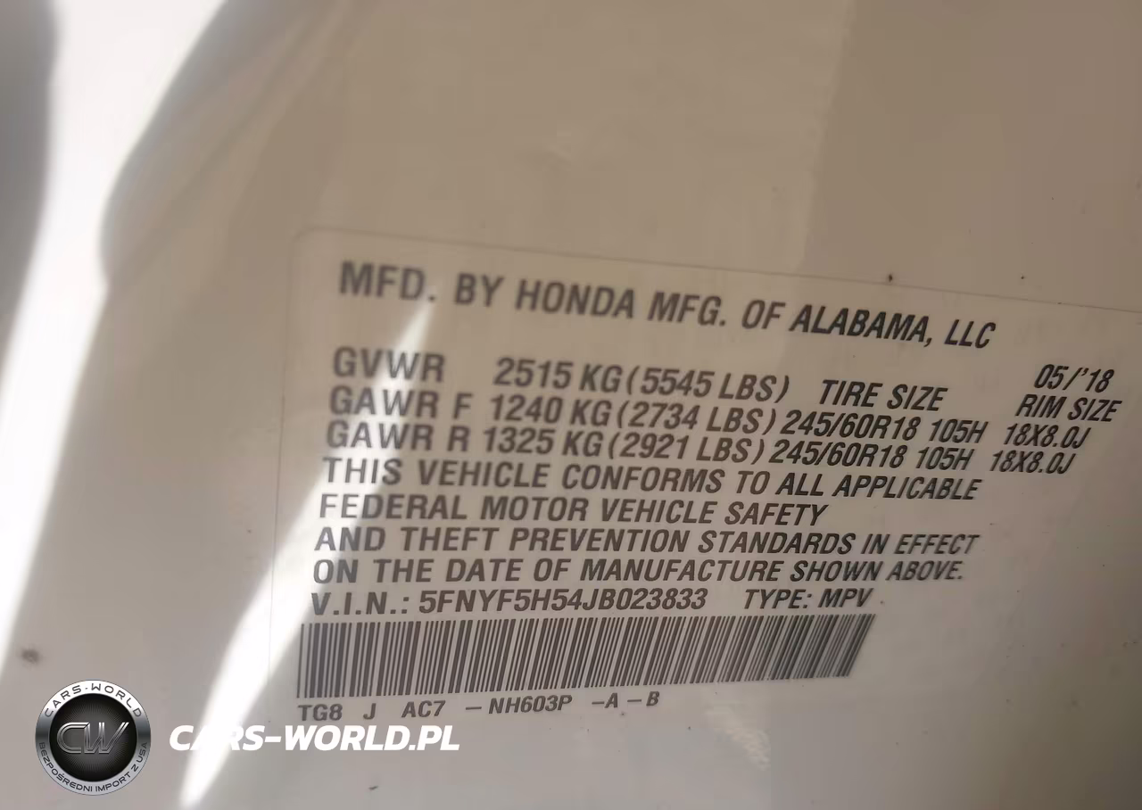 2018 Honda Pilot Ex-L VIN:5FNYF5H54JB023833 - 9