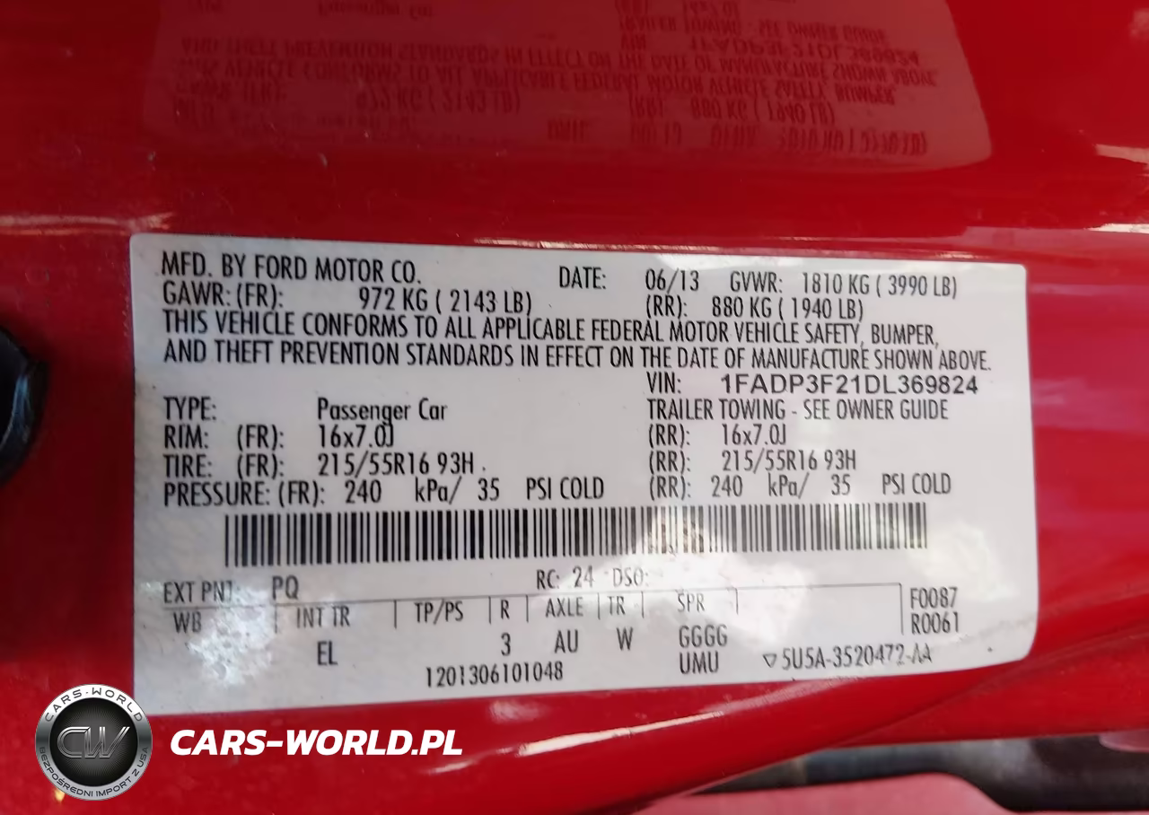 2013 Ford Focus Se VIN:1FADP3F21DL369824 - 9