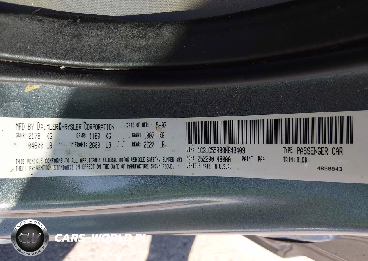 2008 Chrysler Sebring Touring VIN:1C3LC55R98N643409 - 9