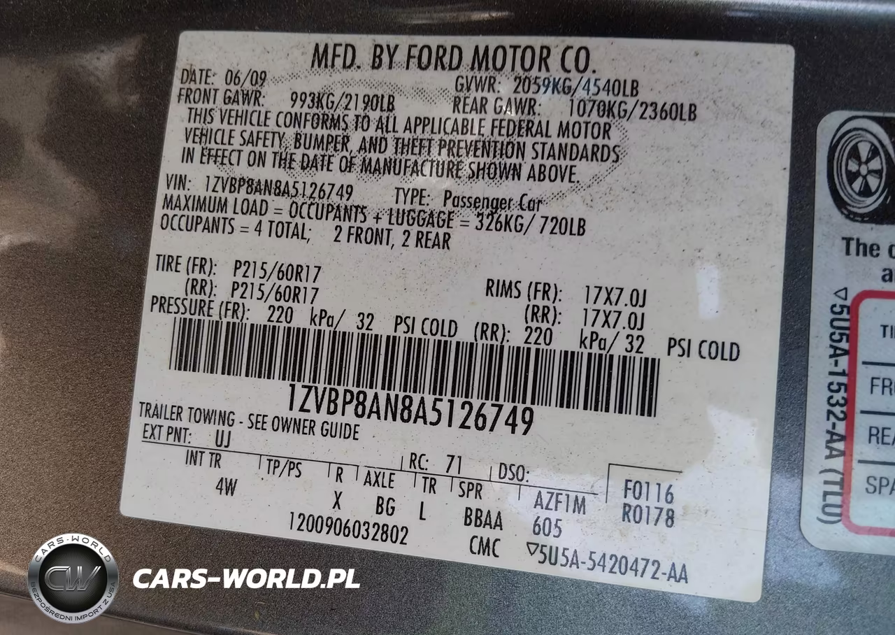 2010 Ford Mustang V6-V6 Premium VIN:1ZVBP8AN8A5126749 - 9