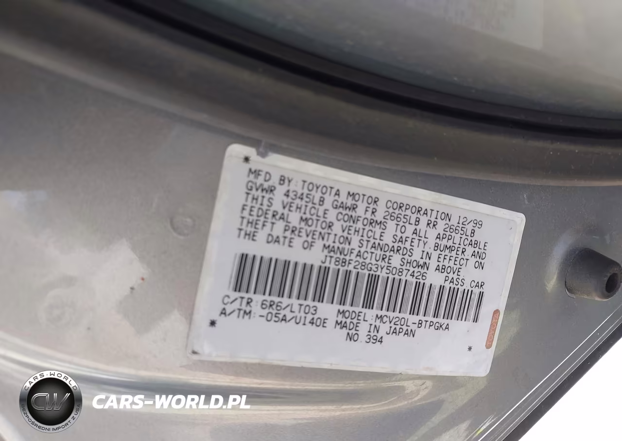 2000 Lexus Es 300 VIN:JT8BF28G3Y5087426 - 9