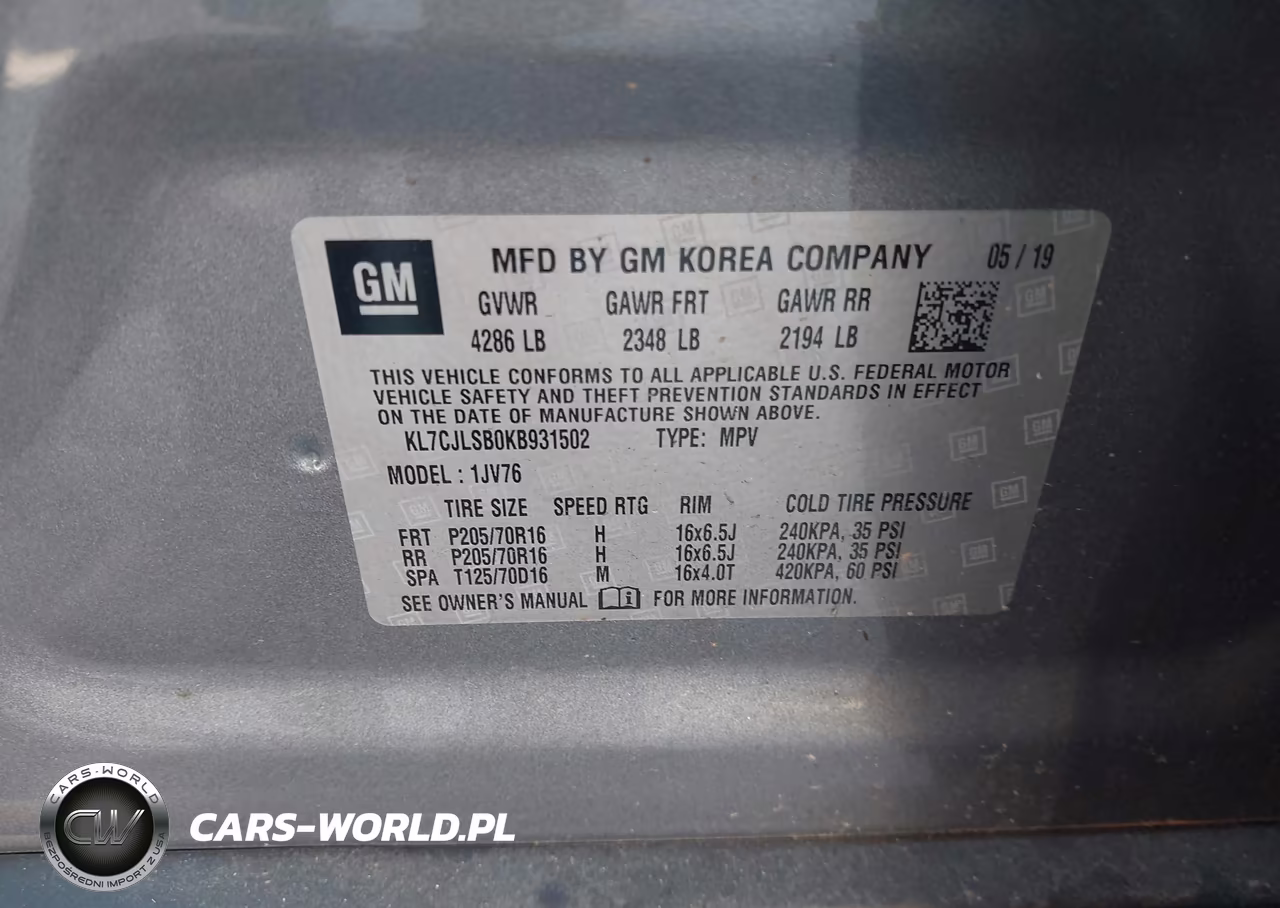 2019 Chevrolet Trax Lt VIN:KL7CJLSB0KB931502 - 9