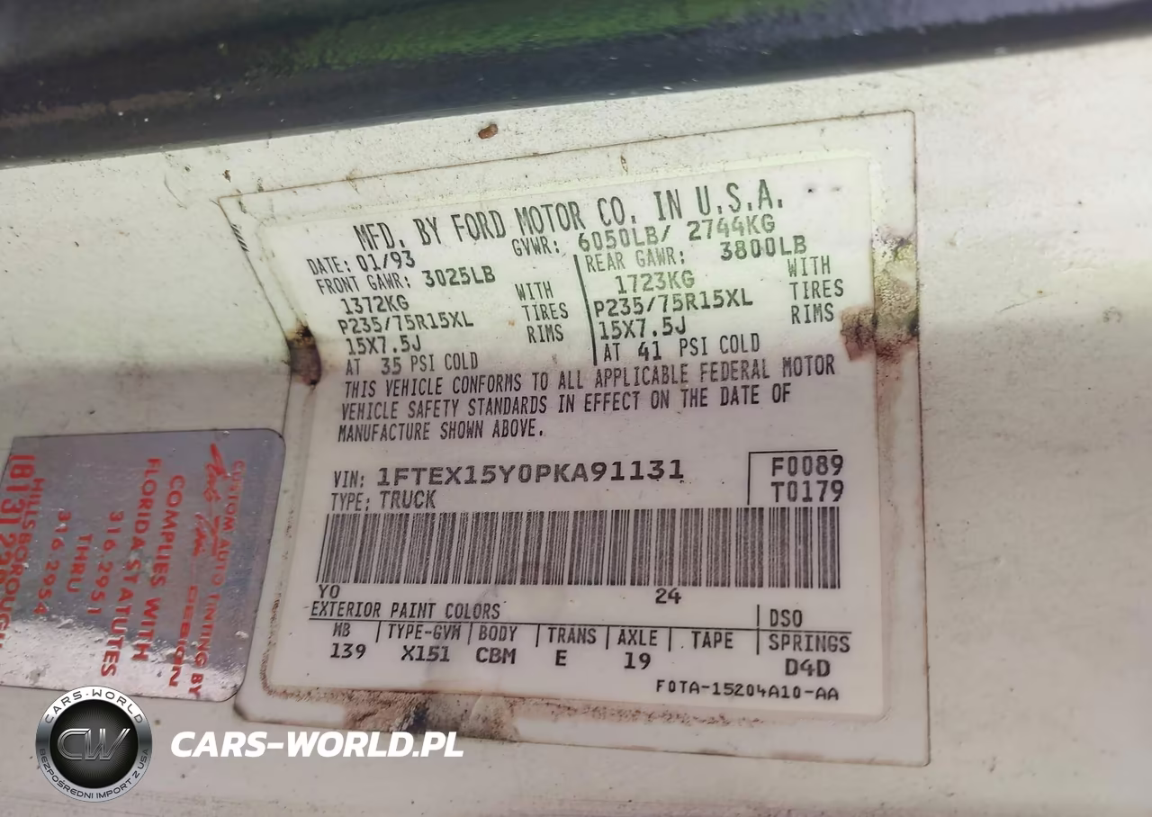 1993 Ford F150 VIN:1FTEX15Y0PKA91131 - 9