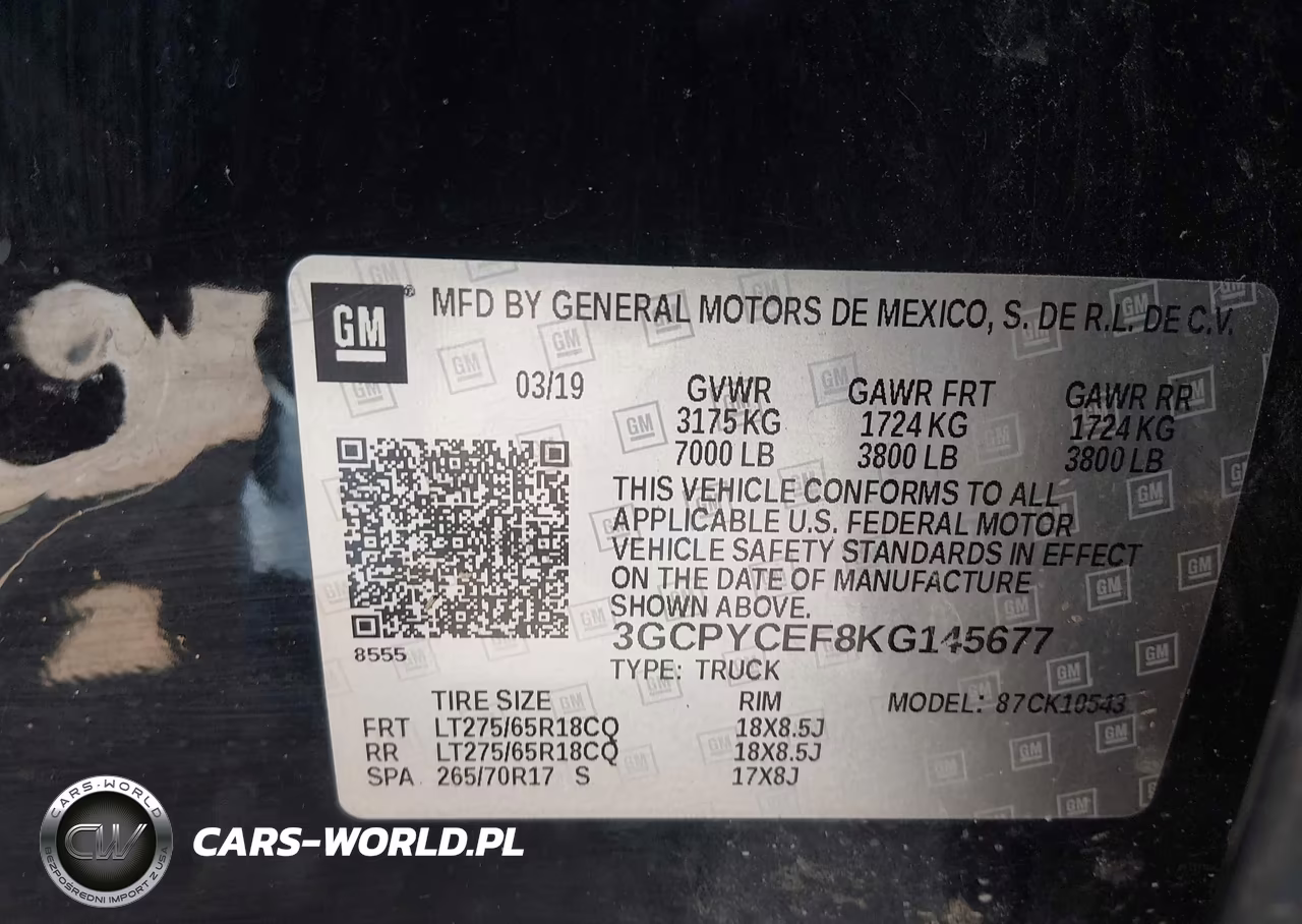 2019 Chevrolet Silverado 1500 Custom Trail Boss VIN:3GCPYCEF8KG145677 - 9