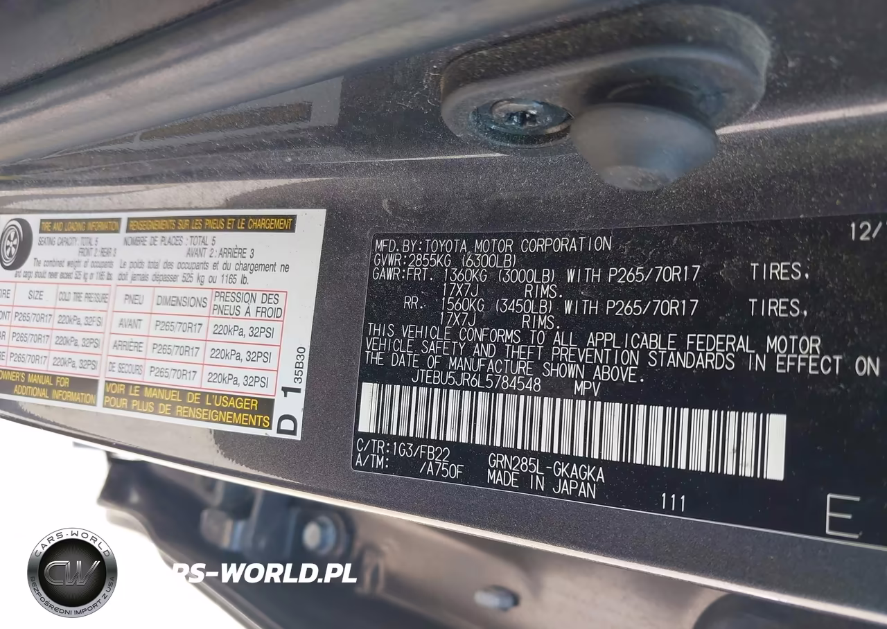 2020 Toyota 4Runner Sr5 VIN:JTEBU5JR6L5784548 - 9