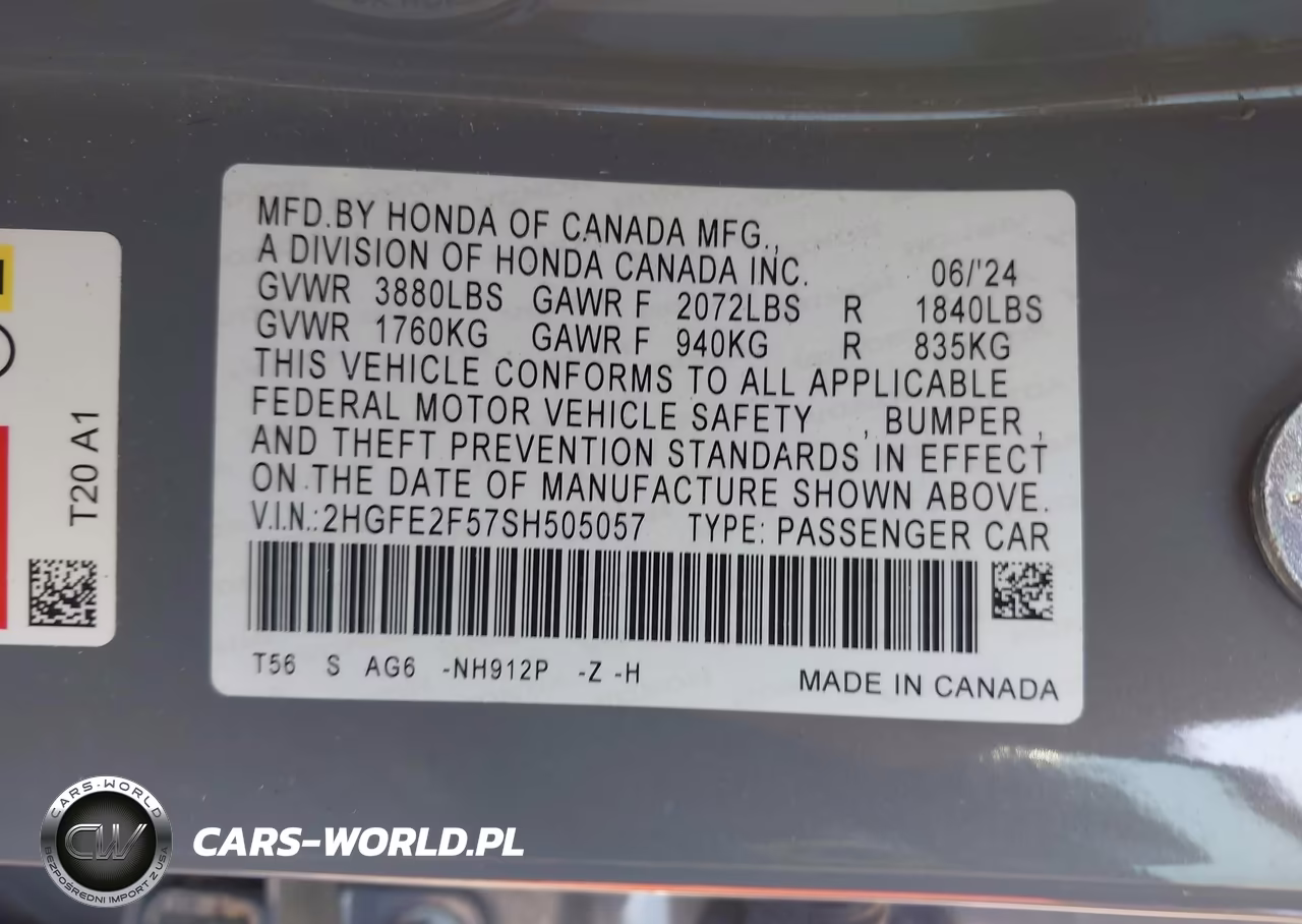 2025 Honda Civic Sport VIN:2HGFE2F57SH505057 - 9