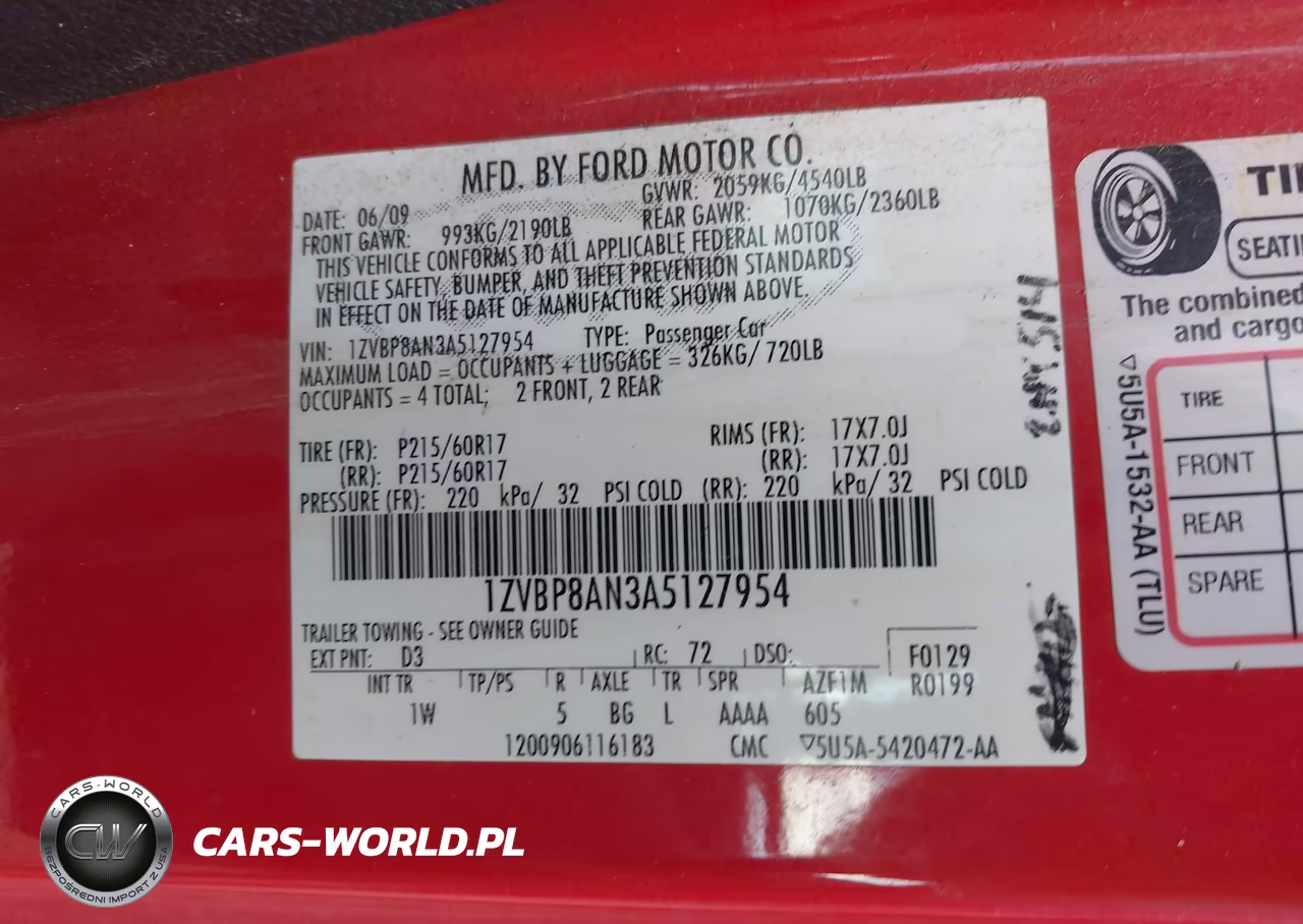2010 Ford Mustang V6 VIN:1ZVBP8AN3A5127954 - 9