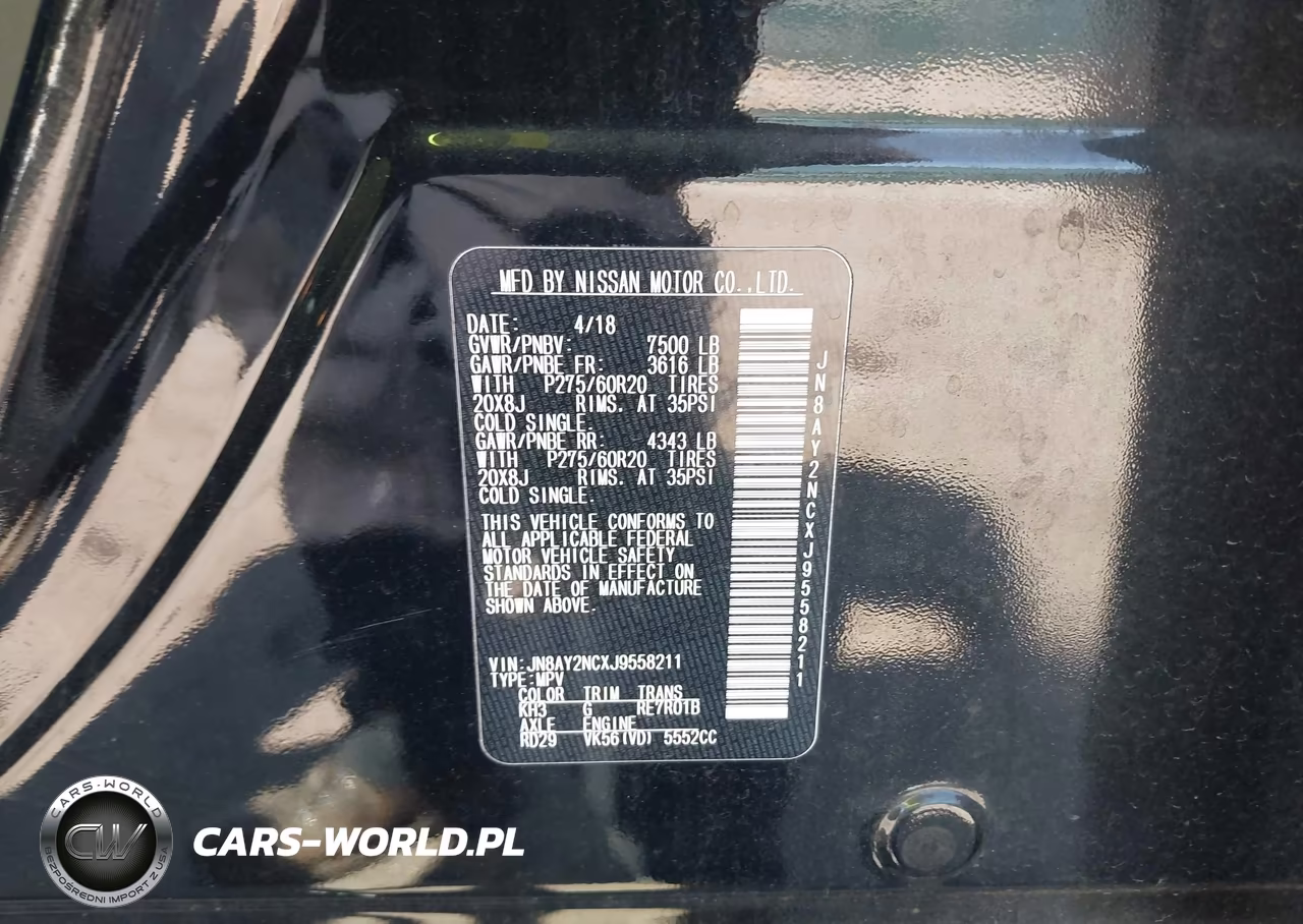 2018 Nissan Armada Sl VIN:JN8AY2NCXJ9558211 - 9