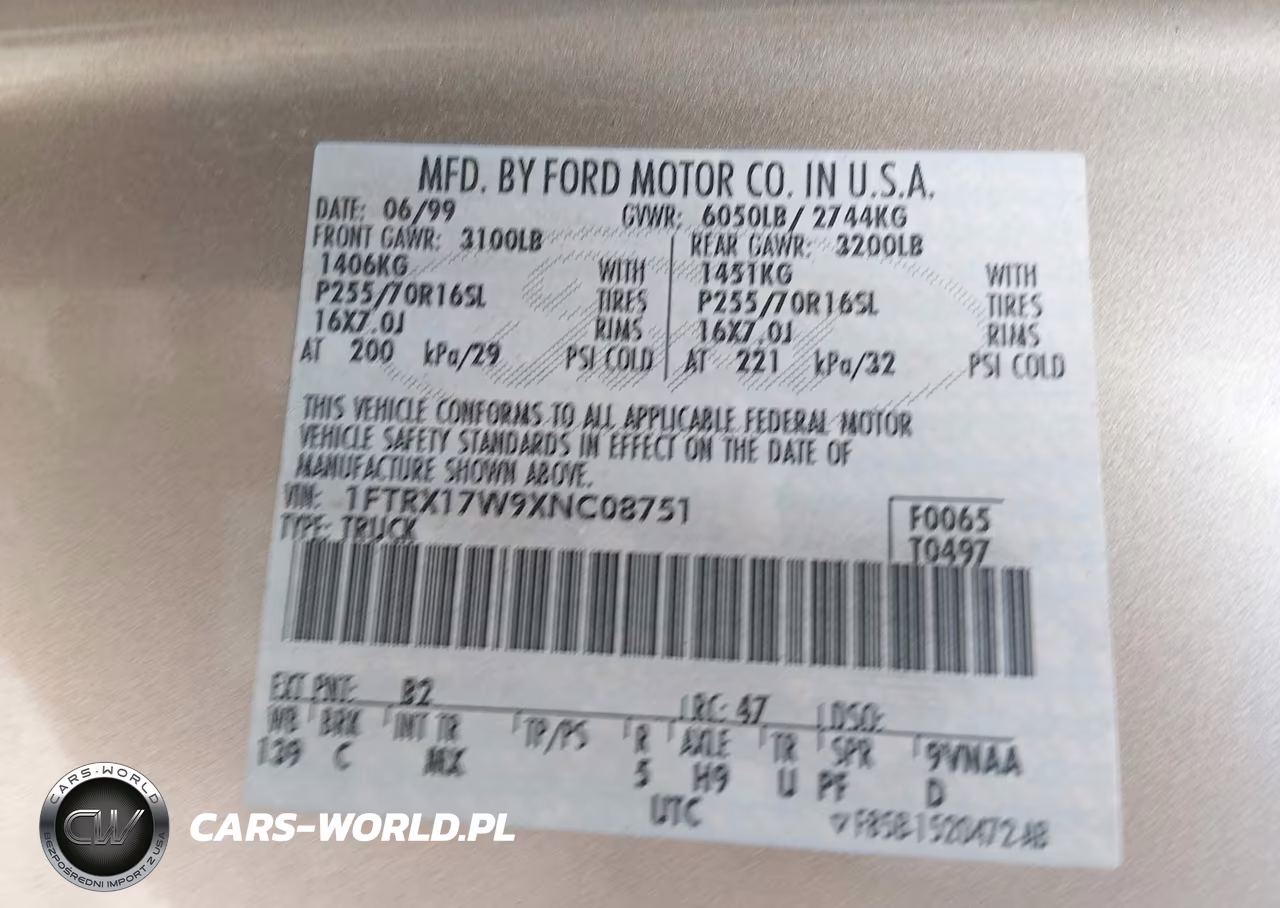 1999 Ford F-150 Lariat-Work Series-Xl-Xlt VIN:1FTRX17W9XNC08751 - 9