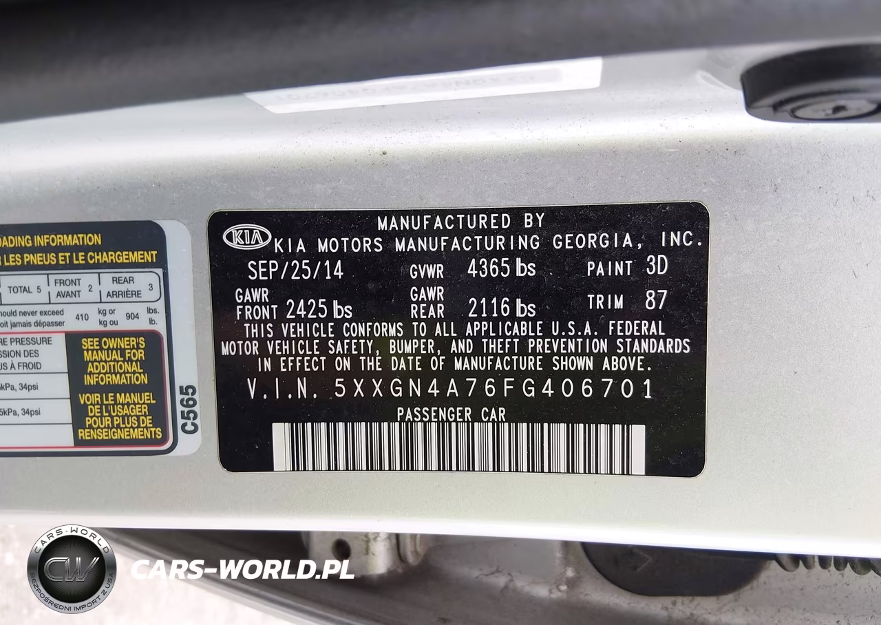 2015 Kia Optima Ex VIN:5XXGN4A76FG406701 - 9