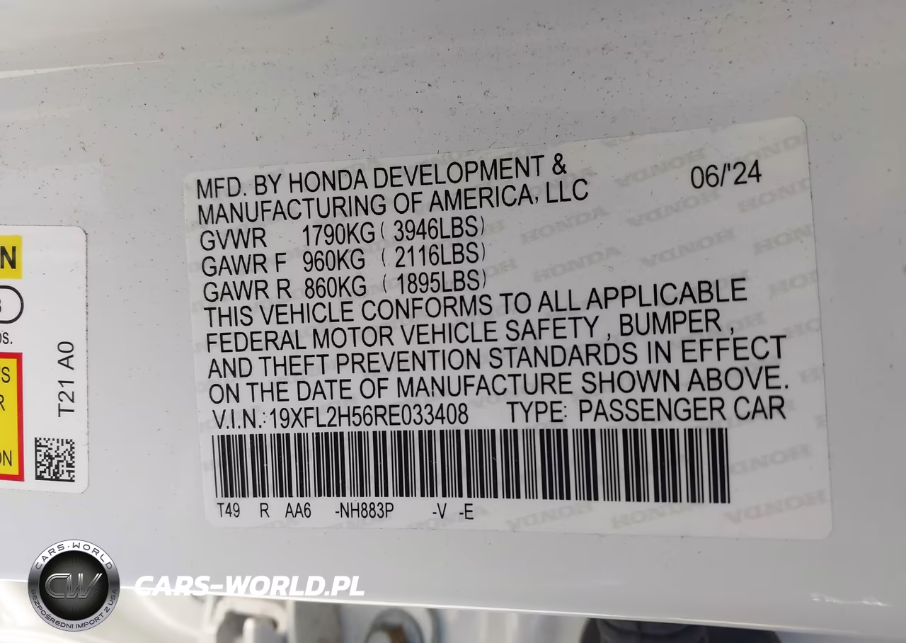 2024 Honda Civic Lx VIN:19XFL2H56RE033408 - 9