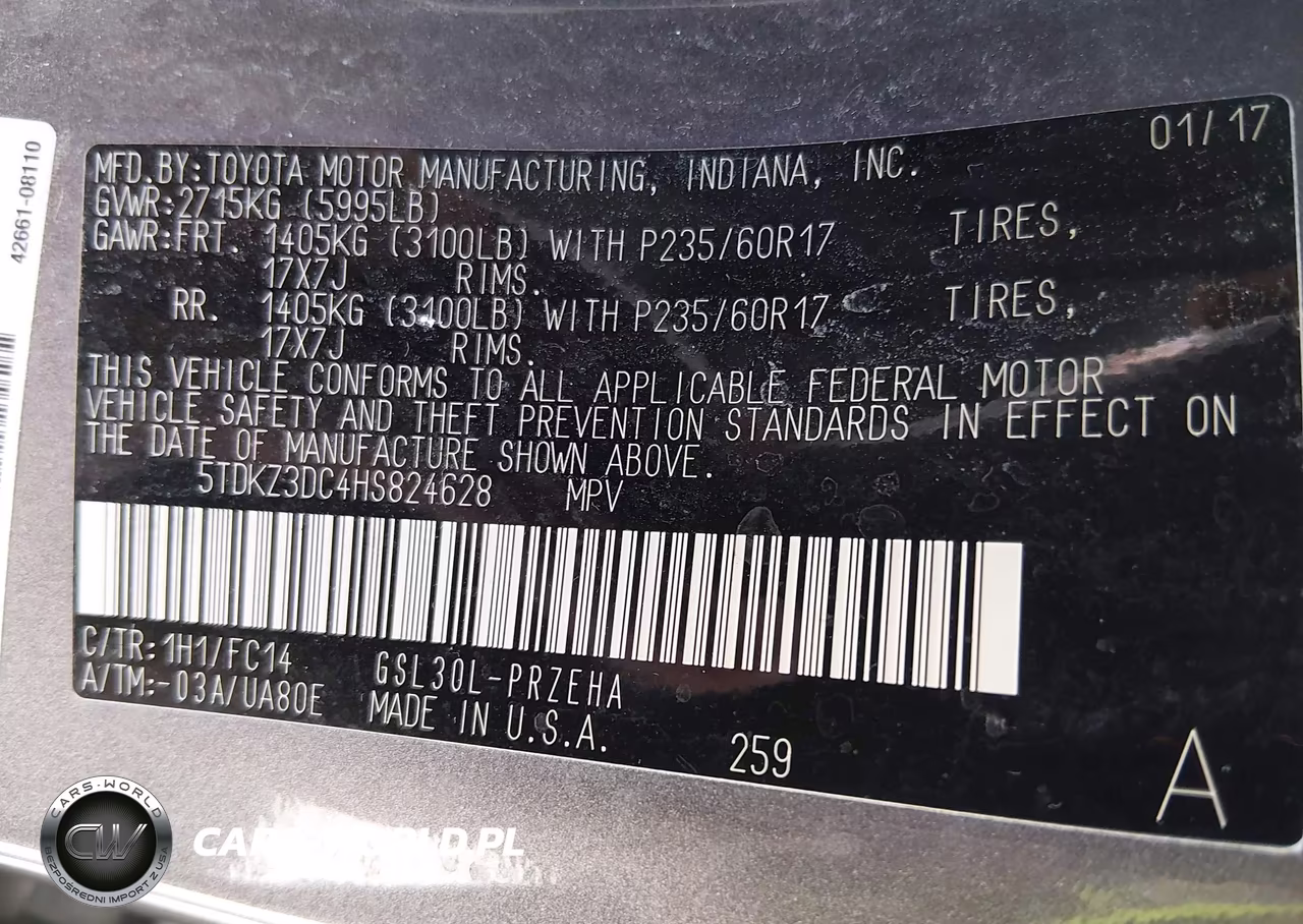 2017 Toyota Sienna Le 8 Passenger VIN:5TDKZ3DC4HS824628 - 9