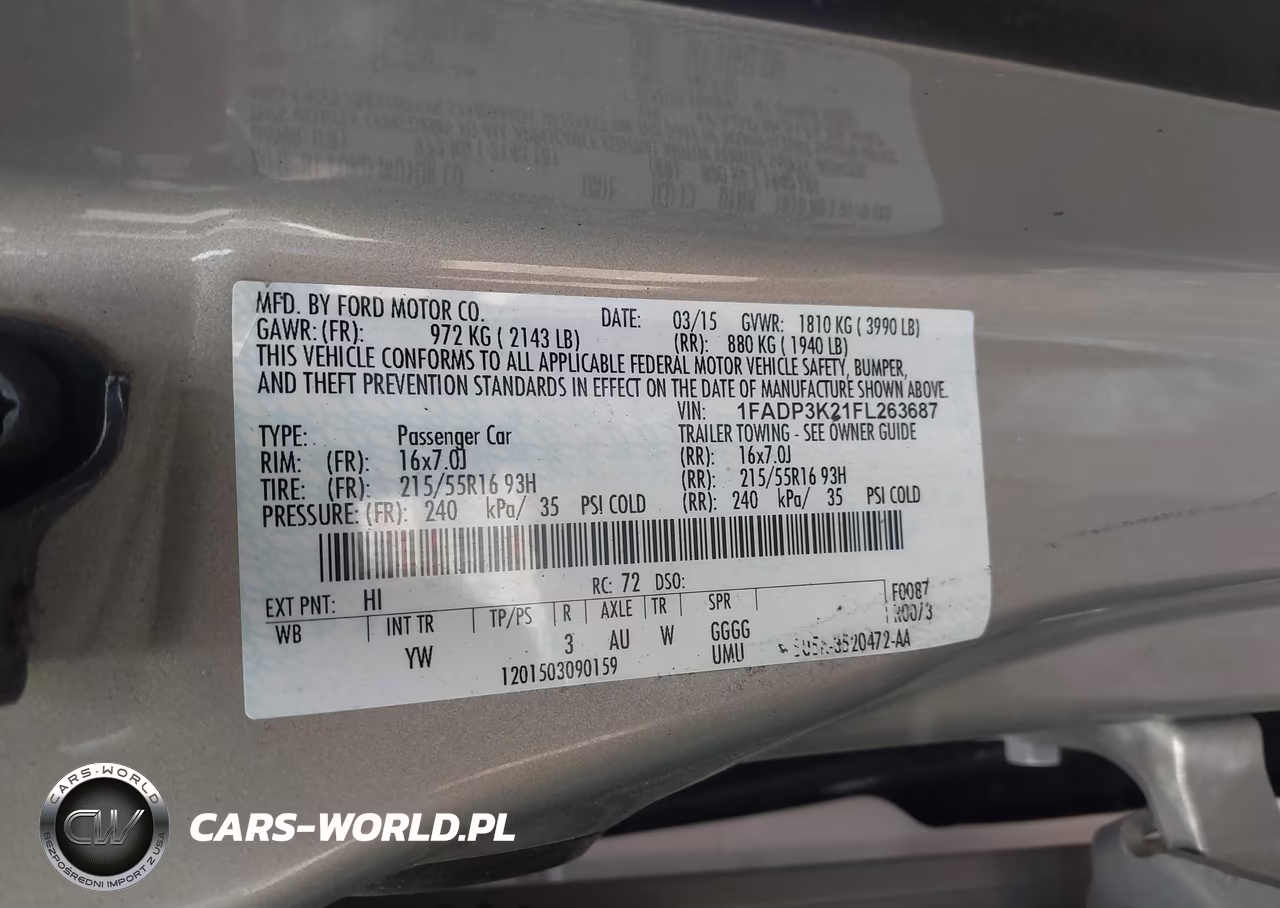2015 Ford Focus Se VIN:1FADP3K21FL263687 - 9