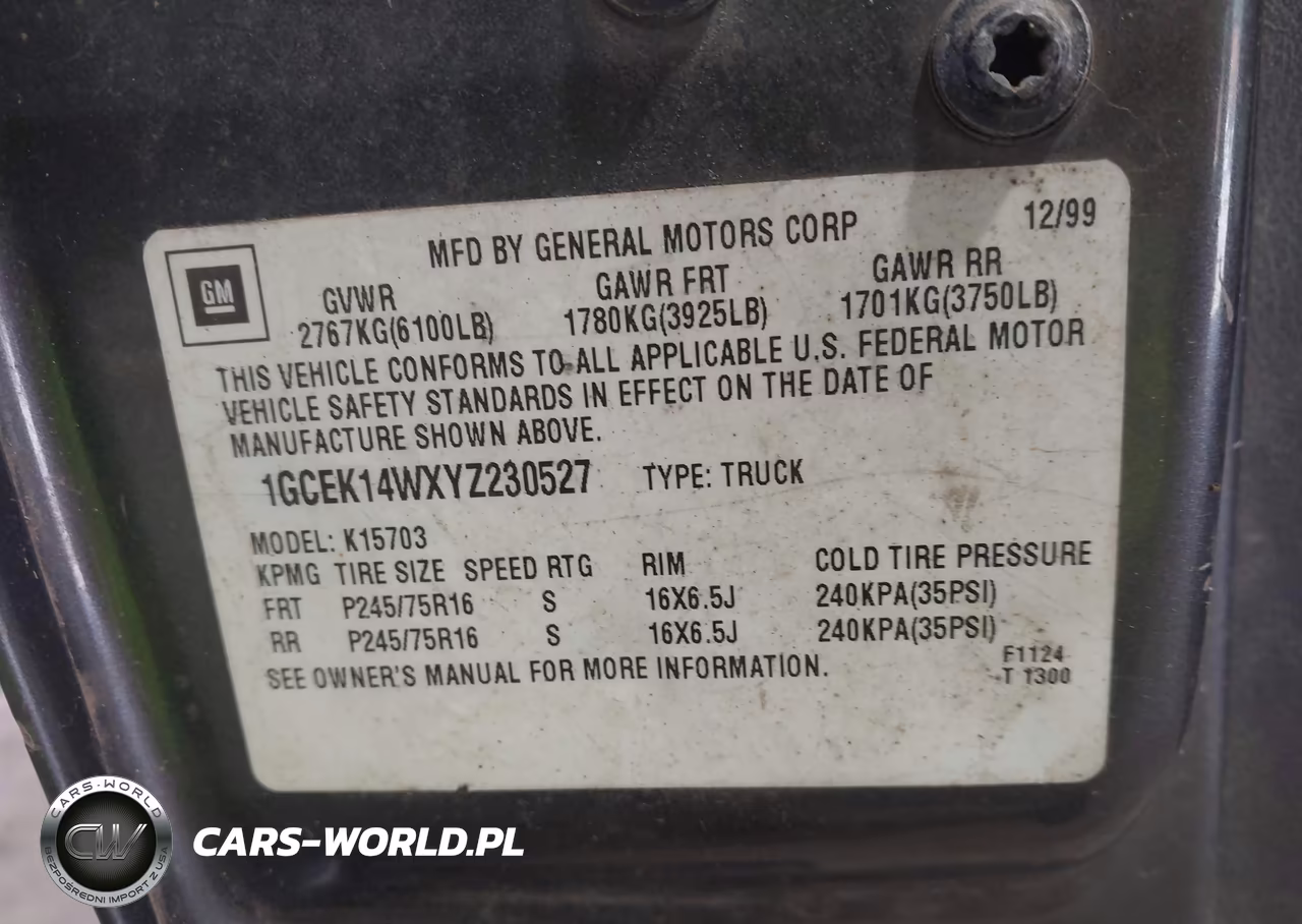 2000 Chevrolet Silverado 1500 VIN:1GCEK14WXYZ230527 - 9