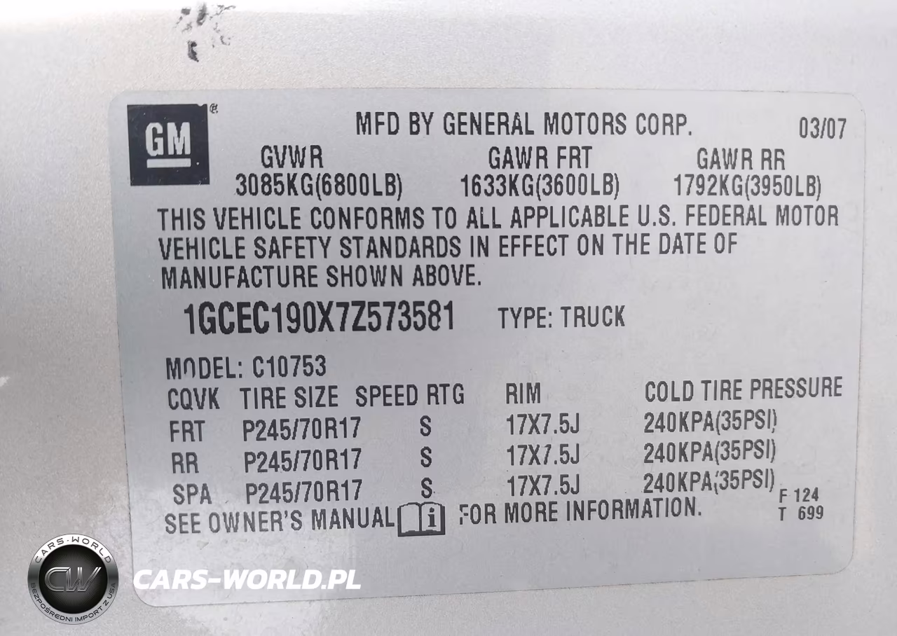 2007 Chevrolet Silverado 1500 Lt1 VIN:1GCEC190X7Z573581 - 9