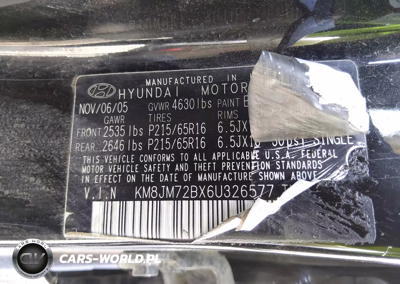 2006 Hyundai Tucson Gl VIN:KM8JM72BX6U326577 - 9