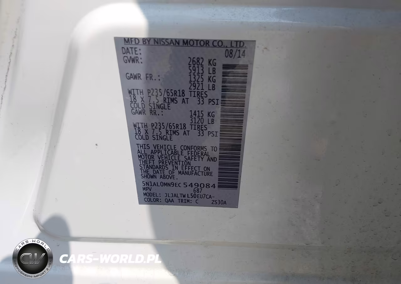 2014 Infiniti Qx60 VIN:5N1AL0MN9EC549084 - 9