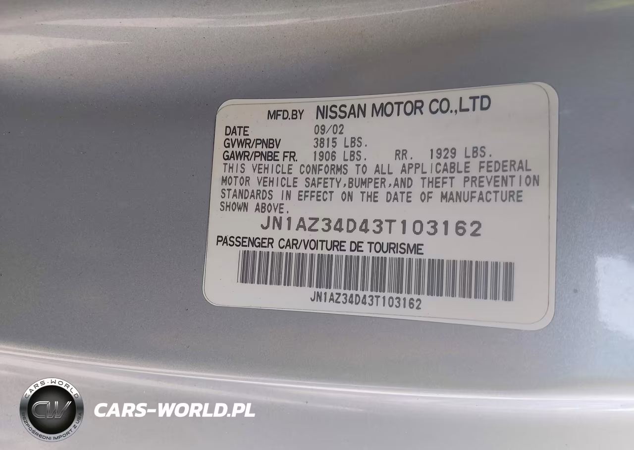 2003 Nissan 350Z Performance VIN:JN1AZ34D43T103162 - 9