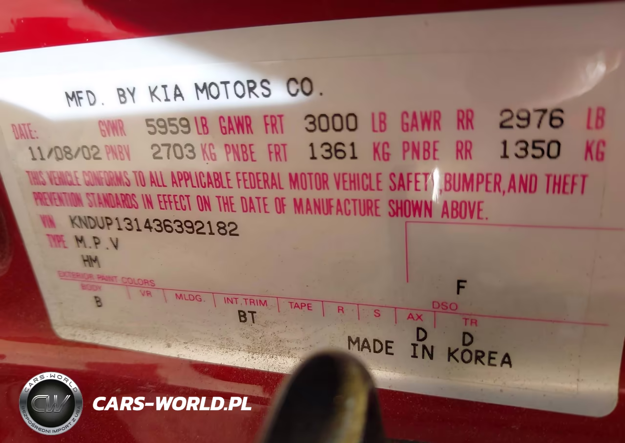 2003 Kia Sedona Ex-Lx VIN:KNDUP131436392182 - 9