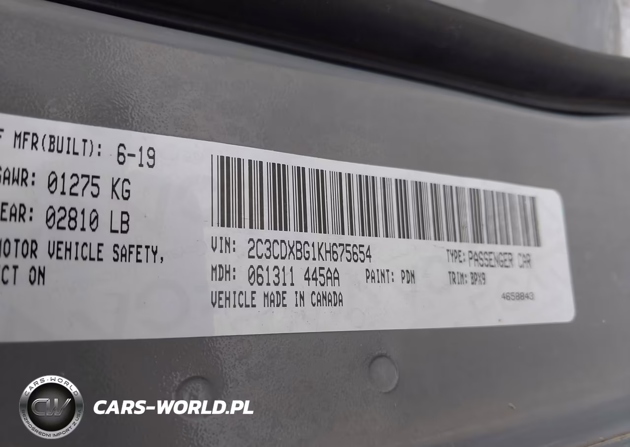 2019 Dodge Charger Sxt Rwd VIN:2C3CDXBG1KH675654 - 9