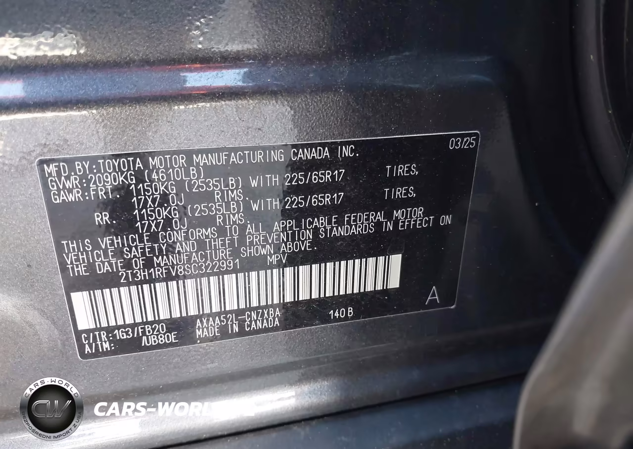 2025 Toyota Rav4 Le VIN:2T3H1RFV8SC322991 - 9