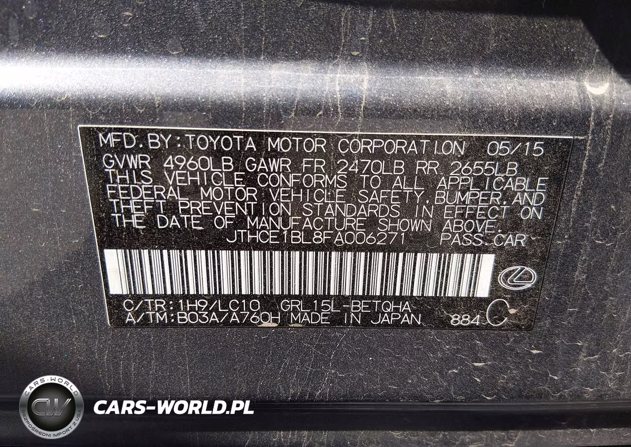 2015 Lexus Gs 350 VIN:JTHCE1BL8FA006271 - 9