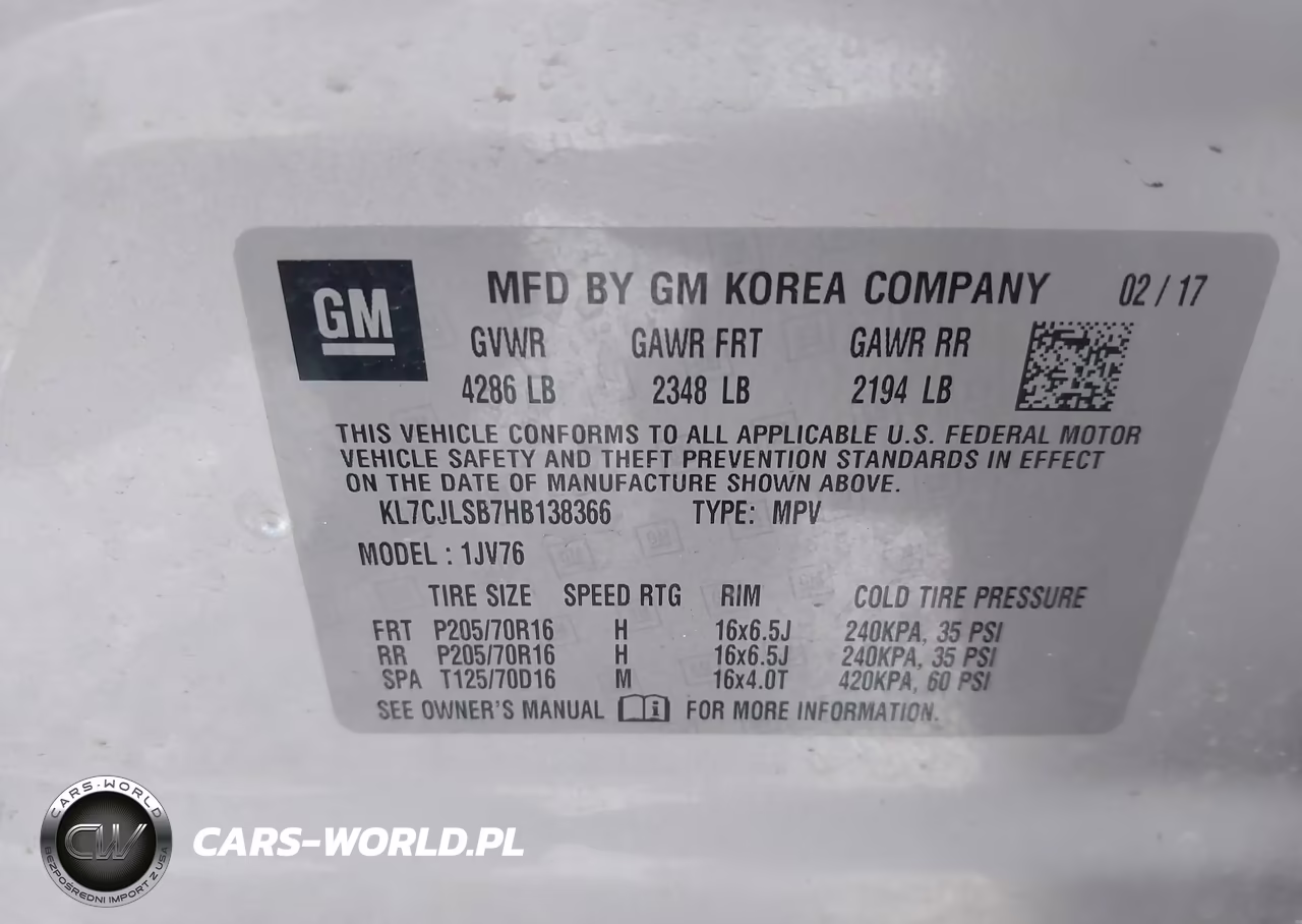 2017 Chevrolet Trax Lt VIN:KL7CJLSB7HB138366 - 9