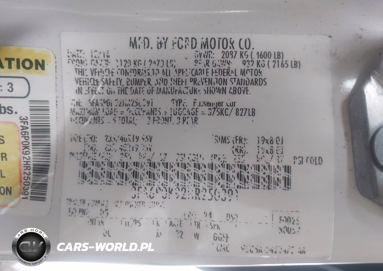 2017 Ford Fusion Platinum VIN:3FA6P0K92HR250391 - 9
