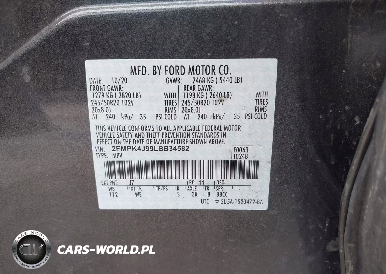 2020 Ford Edge St Line VIN:2FMPK4J99LBB34582 - 9