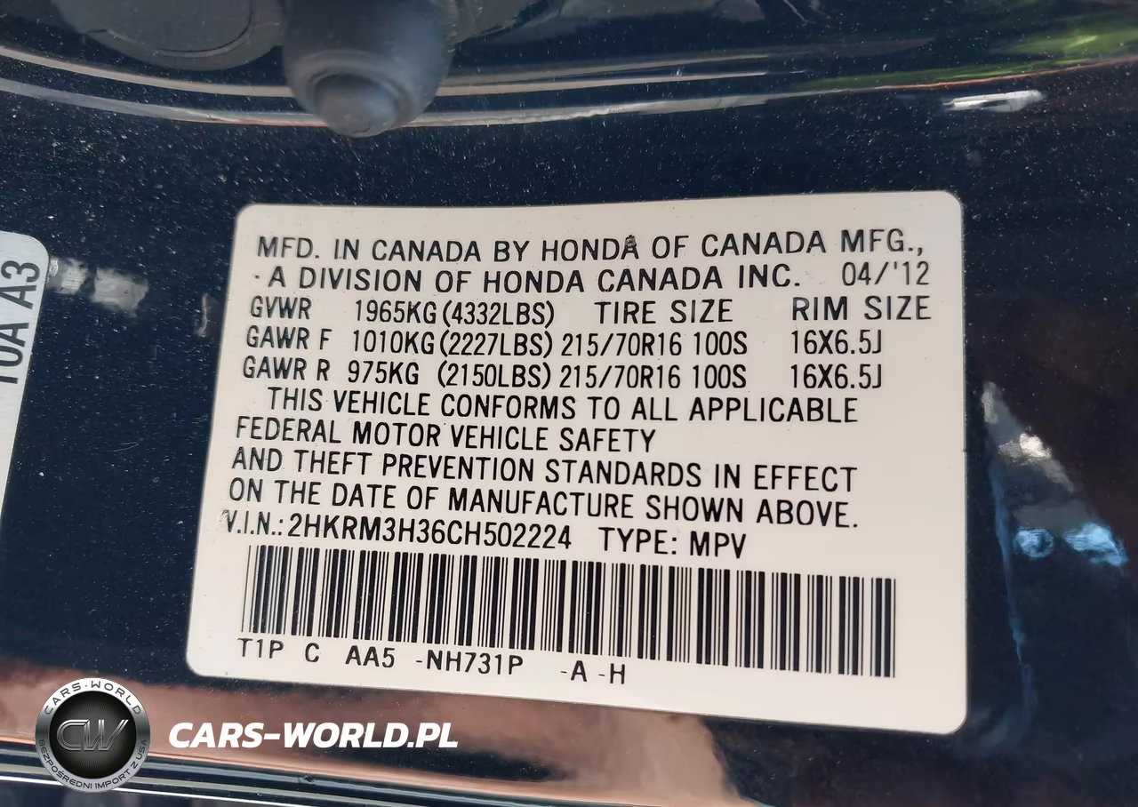 2012 Honda Cr-V Lx VIN:2HKRM3H36CH502224 - 9