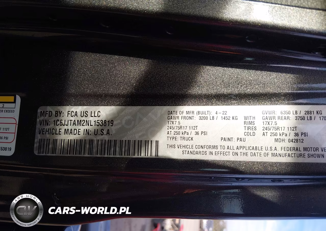 2022 Jeep Gladiator Sport S 4X4 VIN:1C6JJTAM2NL153819 - 9