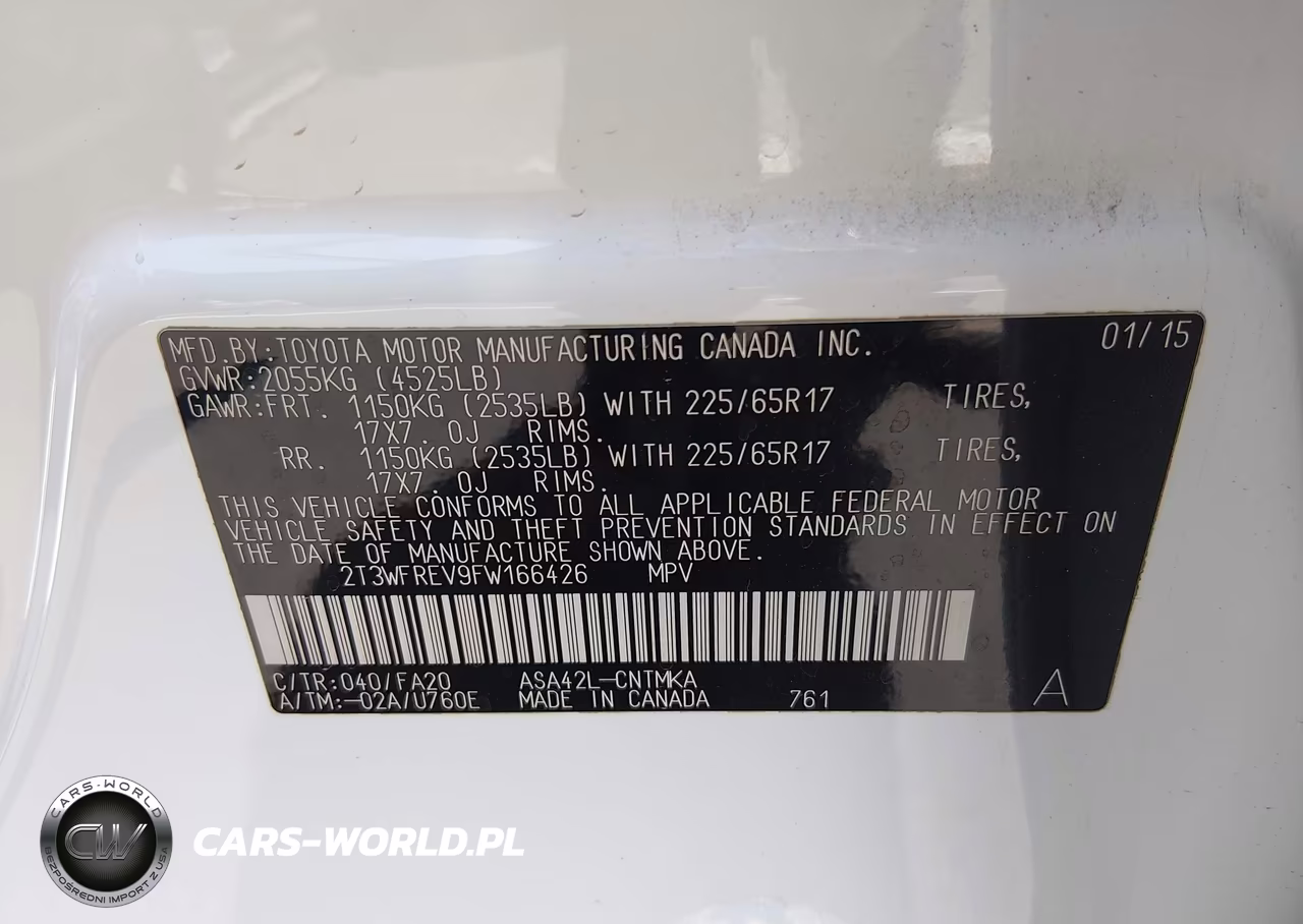 2015 Toyota Rav4 Xle VIN:2T3WFREV9FW166426 - 9