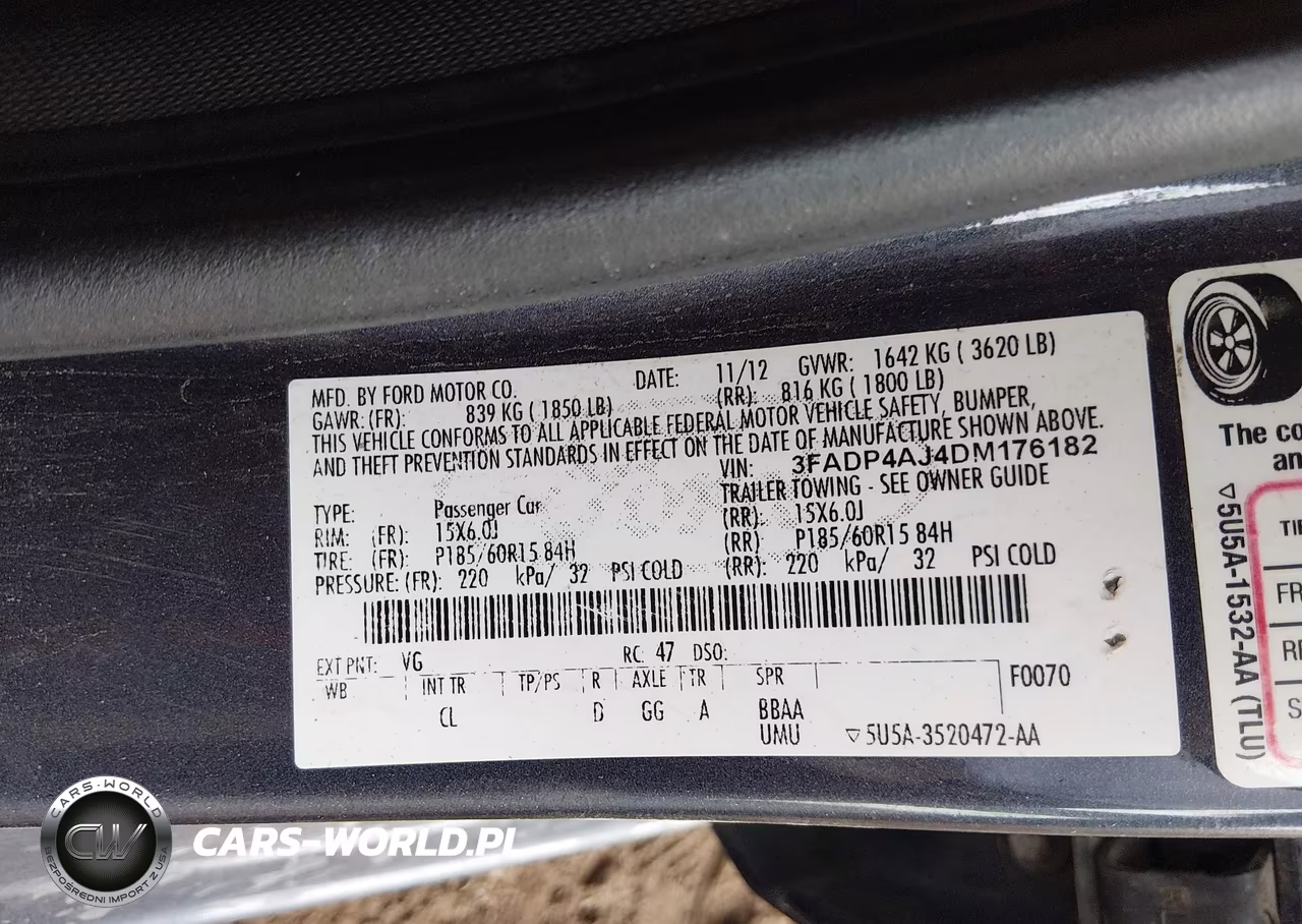 2013 Ford Fiesta S VIN:3FADP4AJ4DM176182 - 9