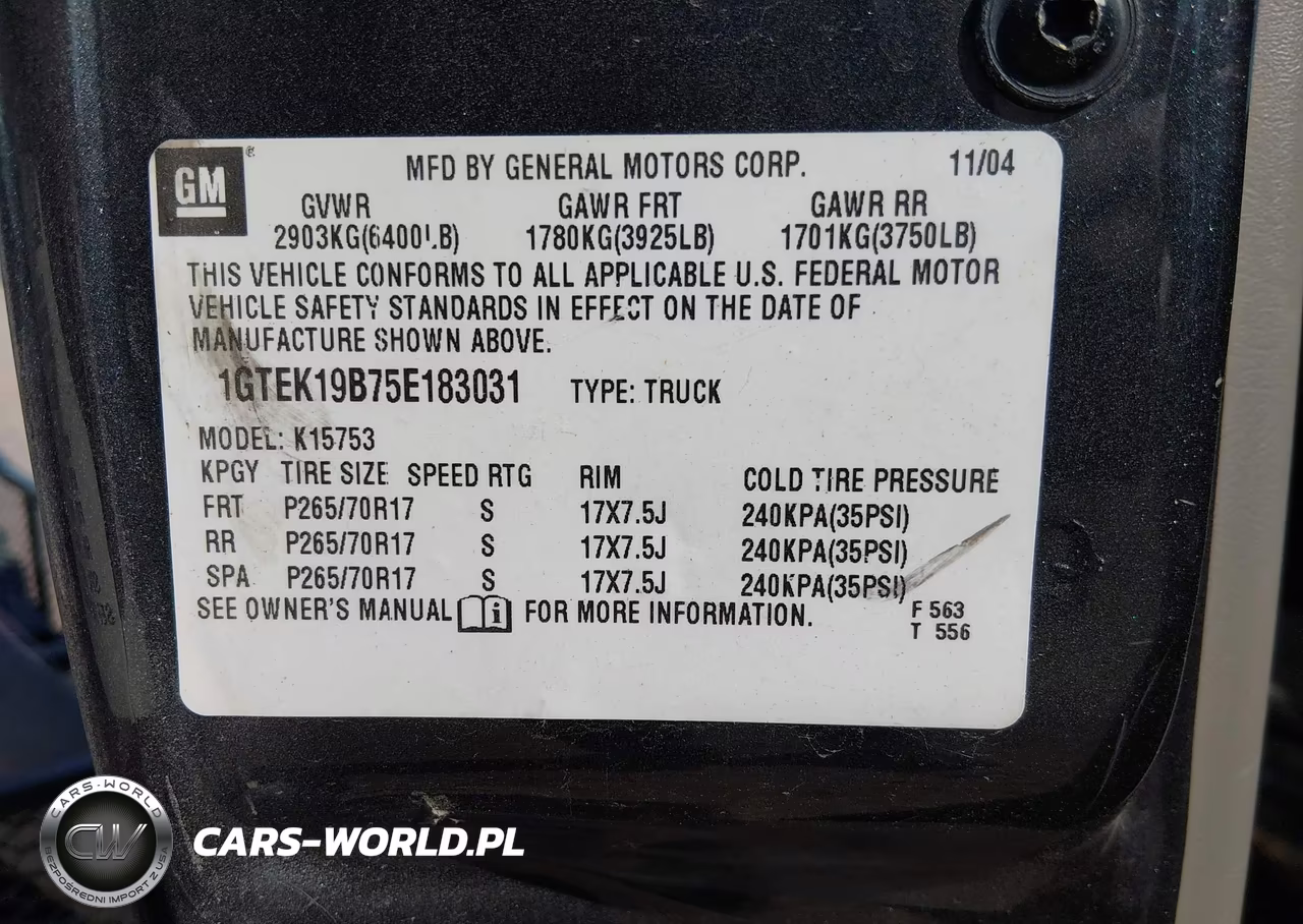 2005 GMC Sierra 1500 Slt VIN:1GTEK19B75E183031 - 9