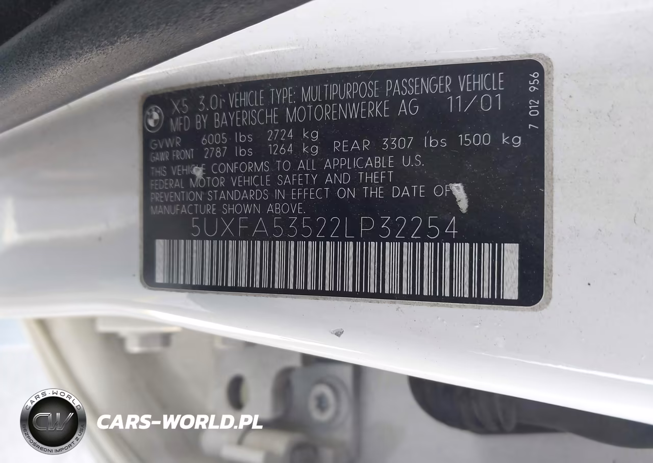 2002 BMW X5 3.0I VIN:5UXFA53522LP32254 - 9